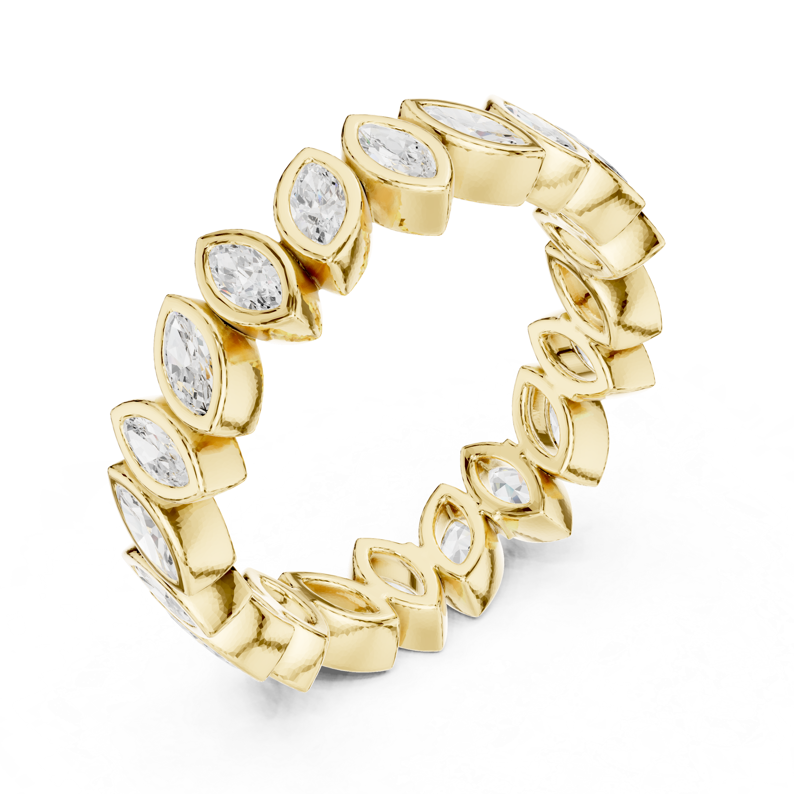 Muur Atelier Solid Gold Angled Marquise Bezel Eternity Ring