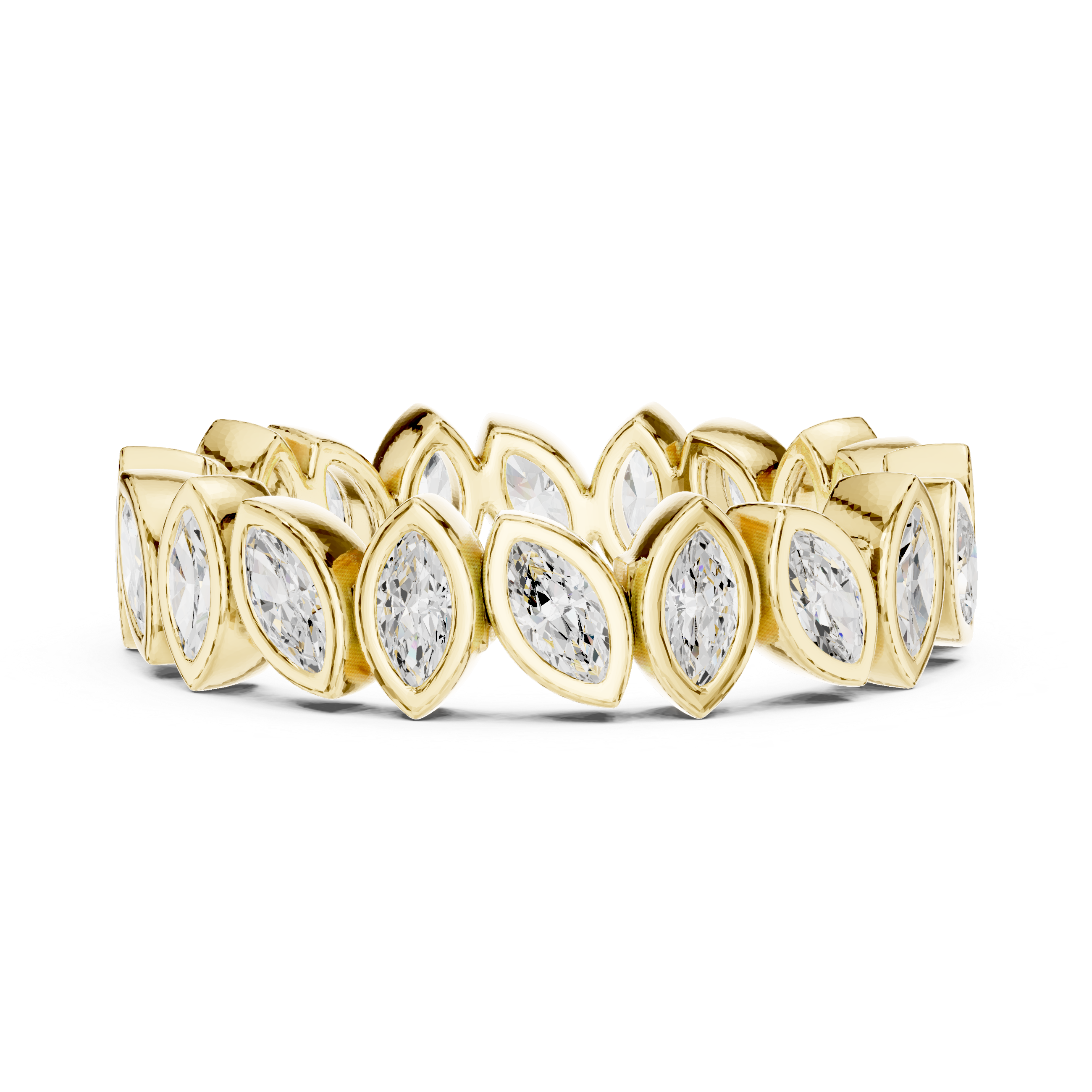 Muur Atelier Solid Gold Angled Marquise Bezel Eternity Ring