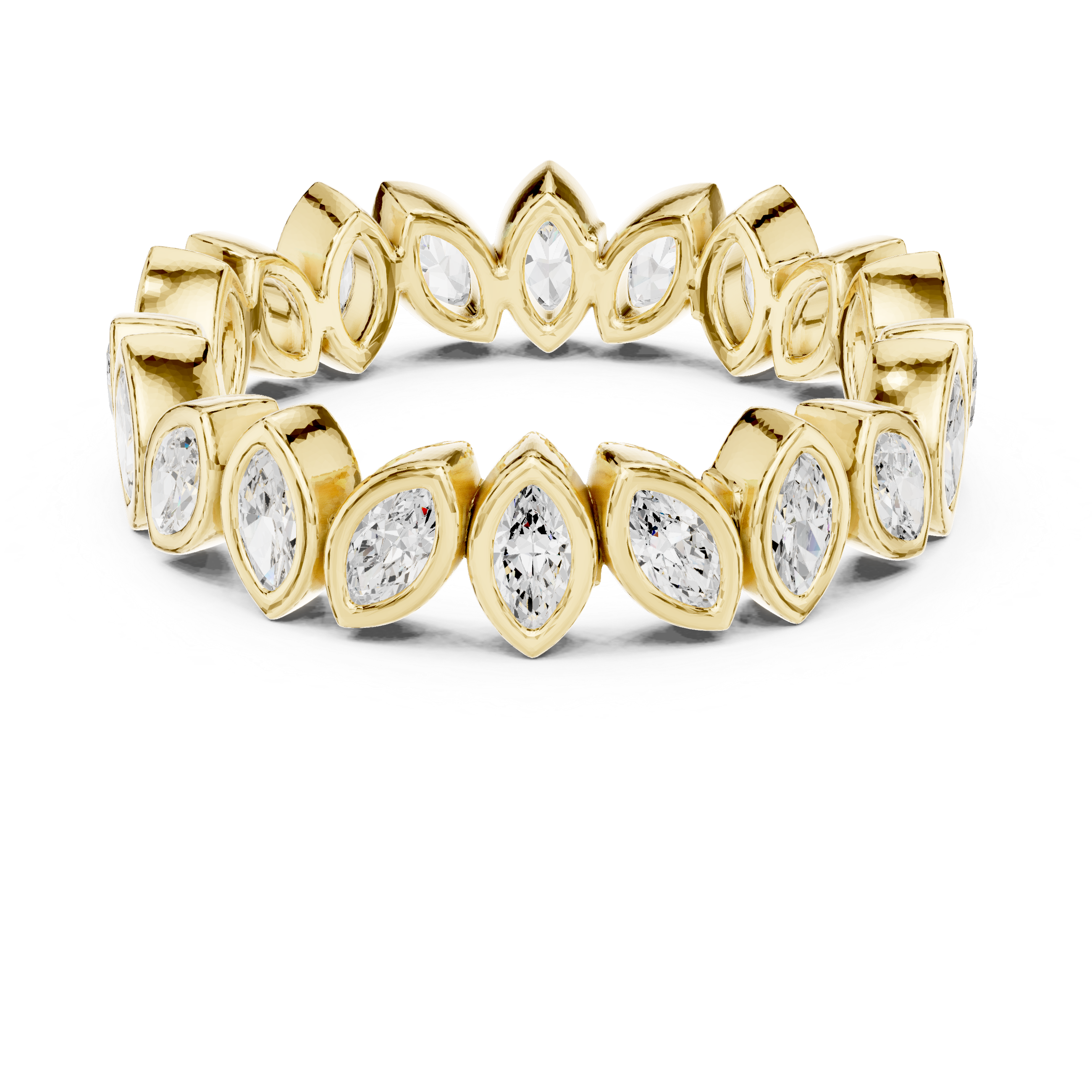 Muur Atelier Solid Gold Angled Marquise Bezel Eternity Ring