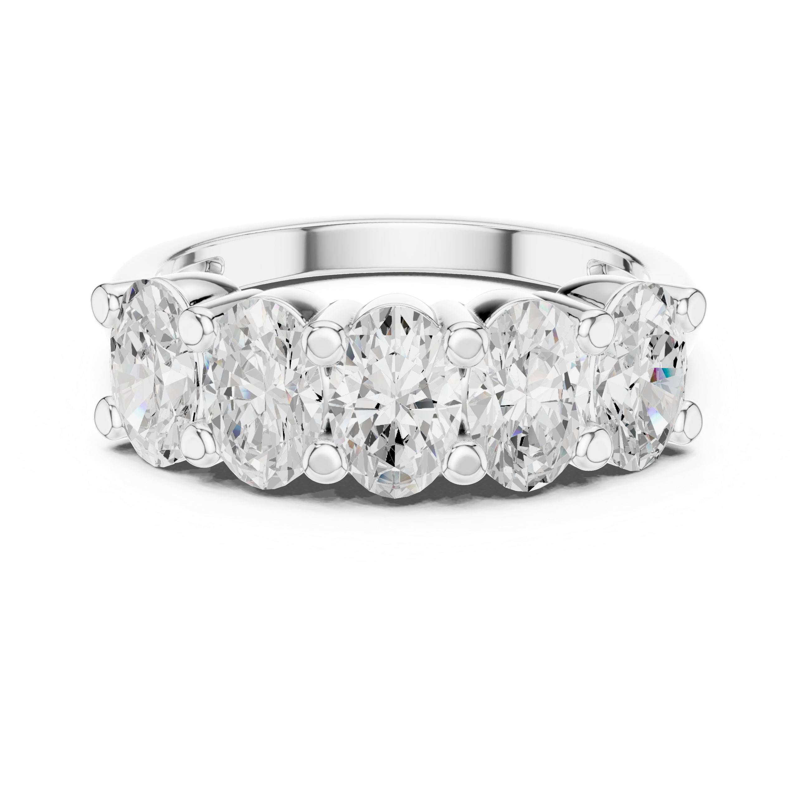 Muur Atelier Solid Gold Oval Cut Five Stone Diamond Anniversary Band