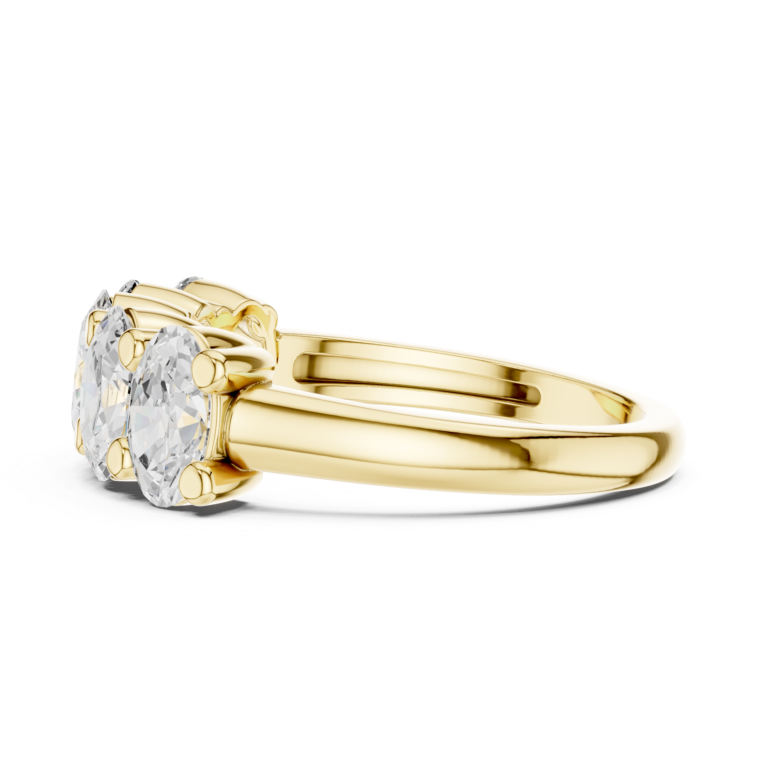 Muur Atelier Solid Gold Oval Cut Five Stone Diamond Anniversary Band