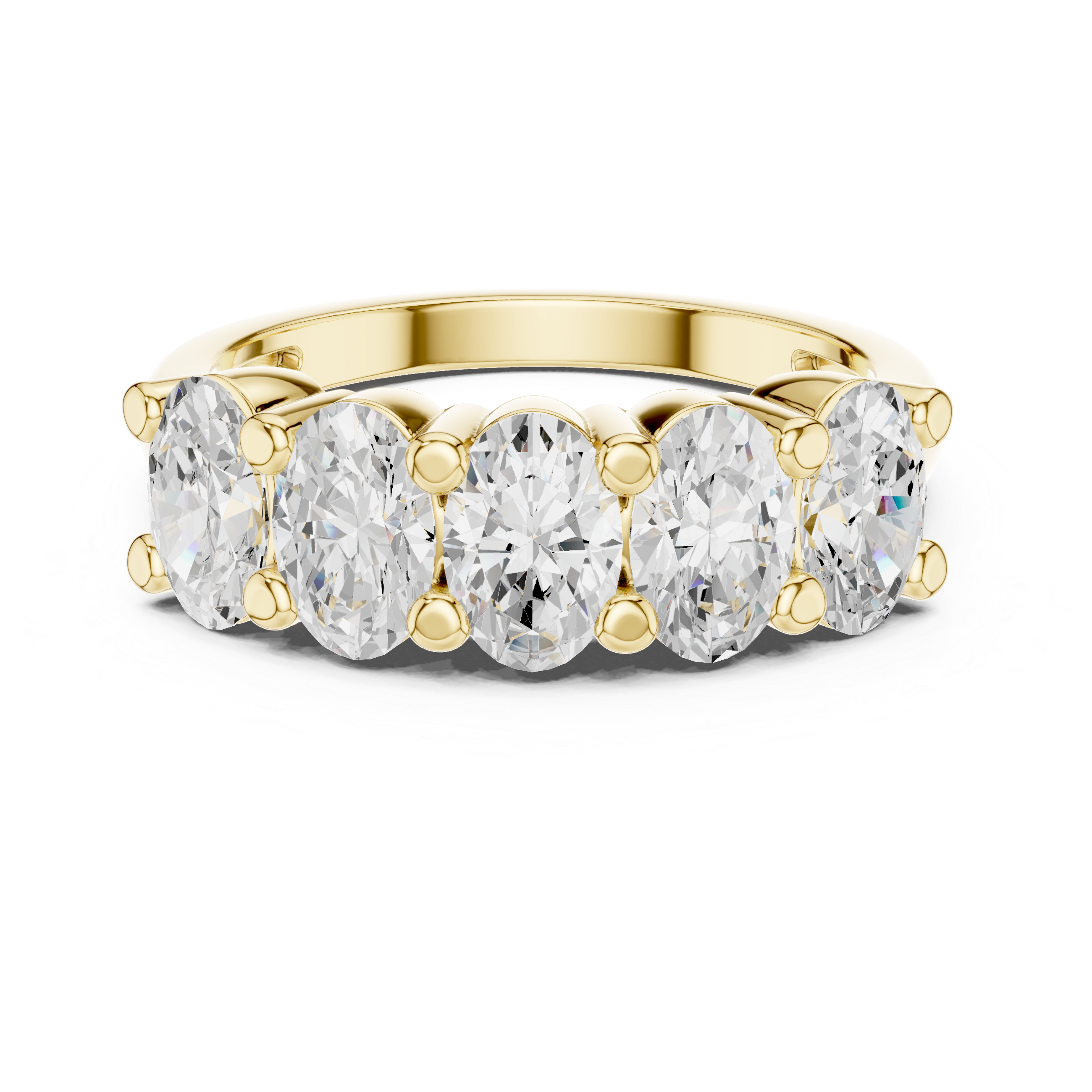 Muur Atelier Solid Gold Oval Cut Five Stone Diamond Anniversary Band