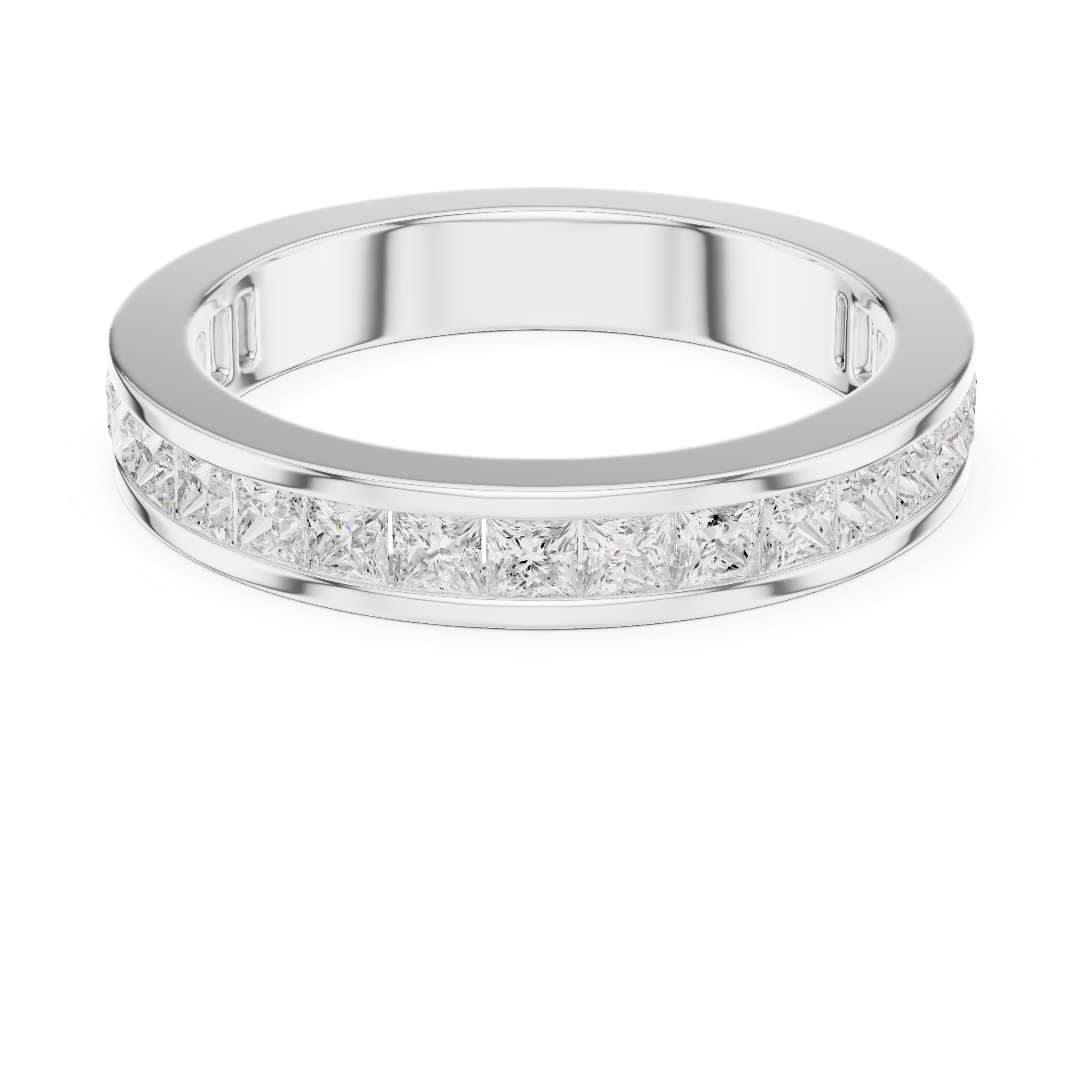 solid gold Princess Cut Diamond Channel Eternity Band