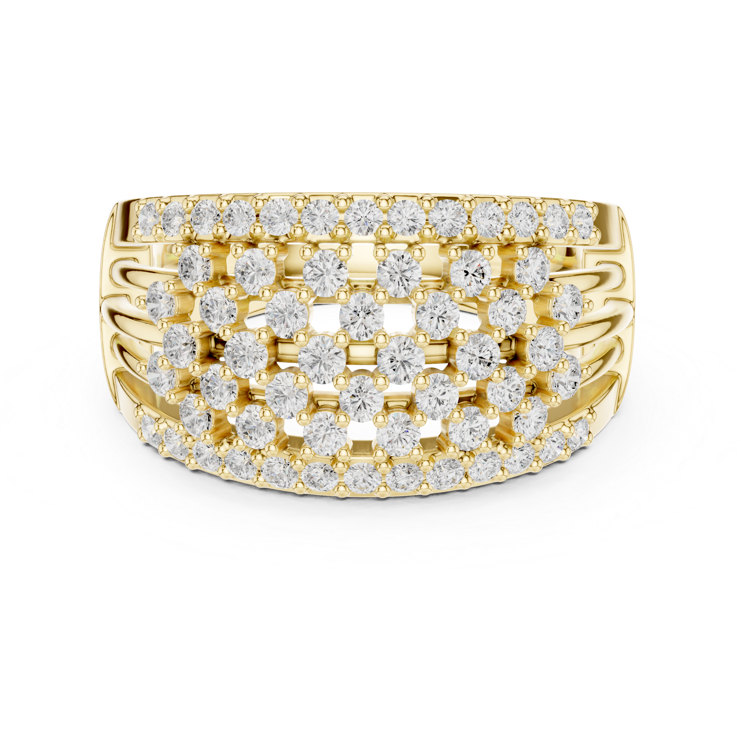 Terraced Multi-Row Statement Band with diamond