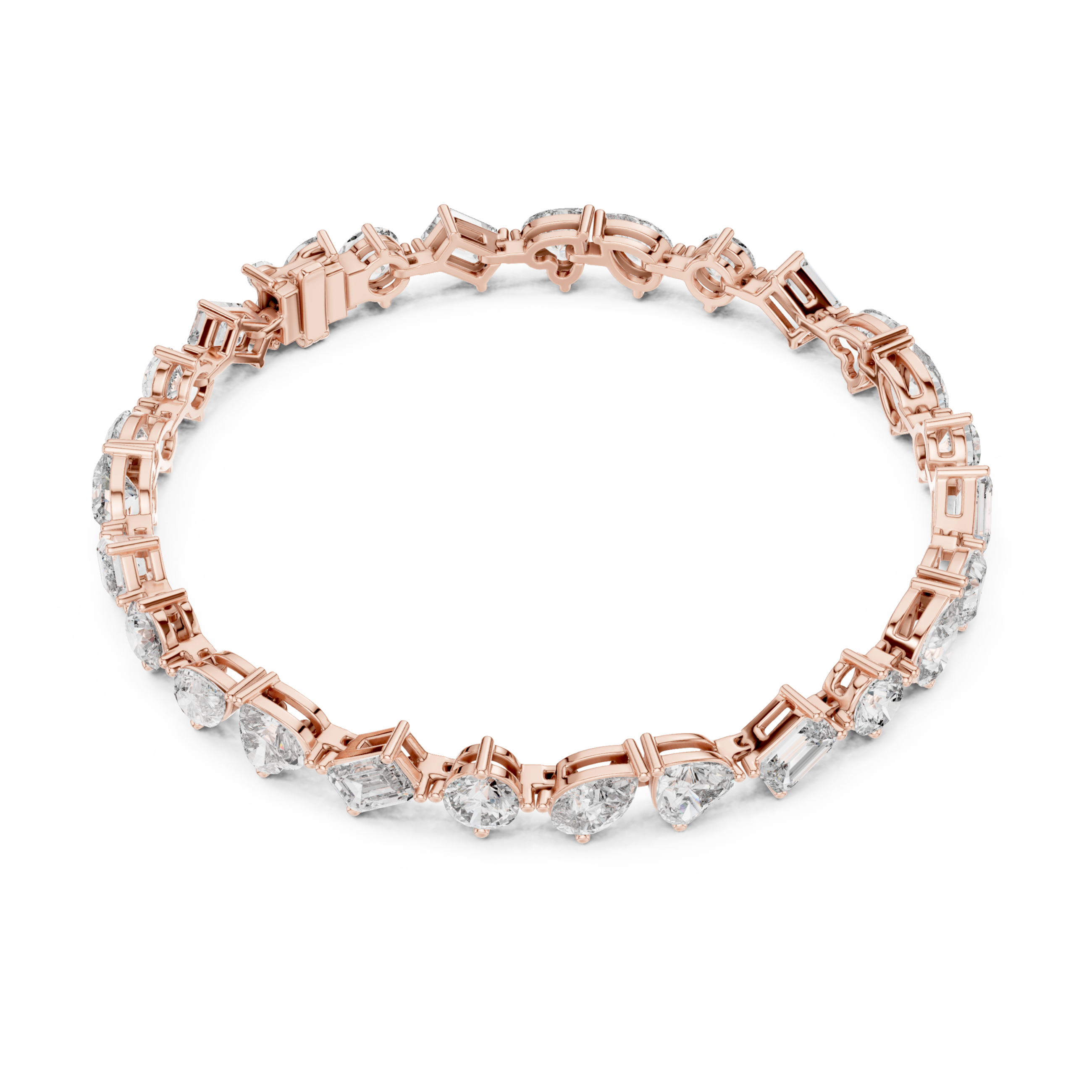 The Miami Bracelet - Mixed Shape Collet Set Diamond Bracelet
