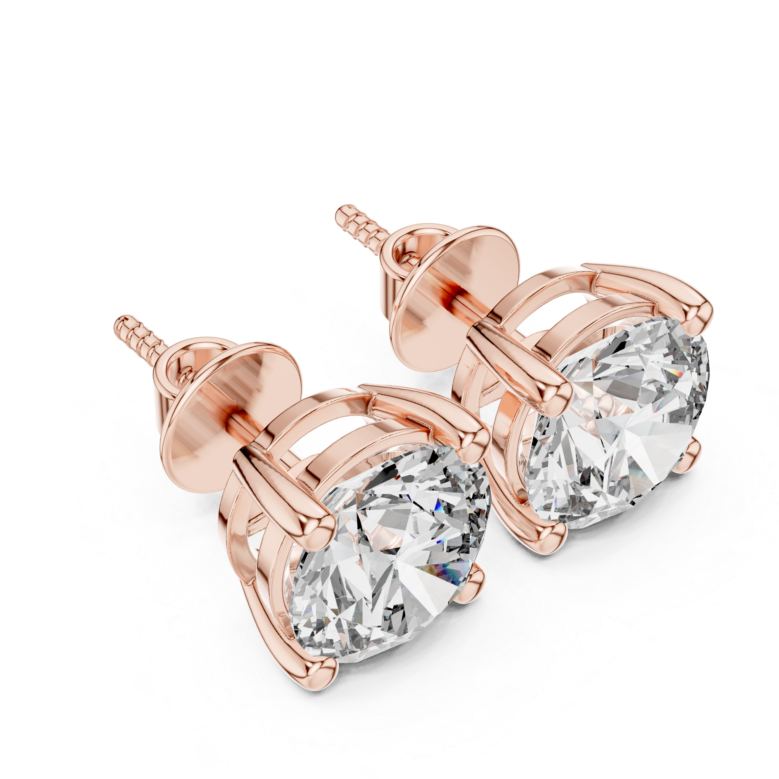 The Vienna - Round Brilliant Diamond Stud Earrings