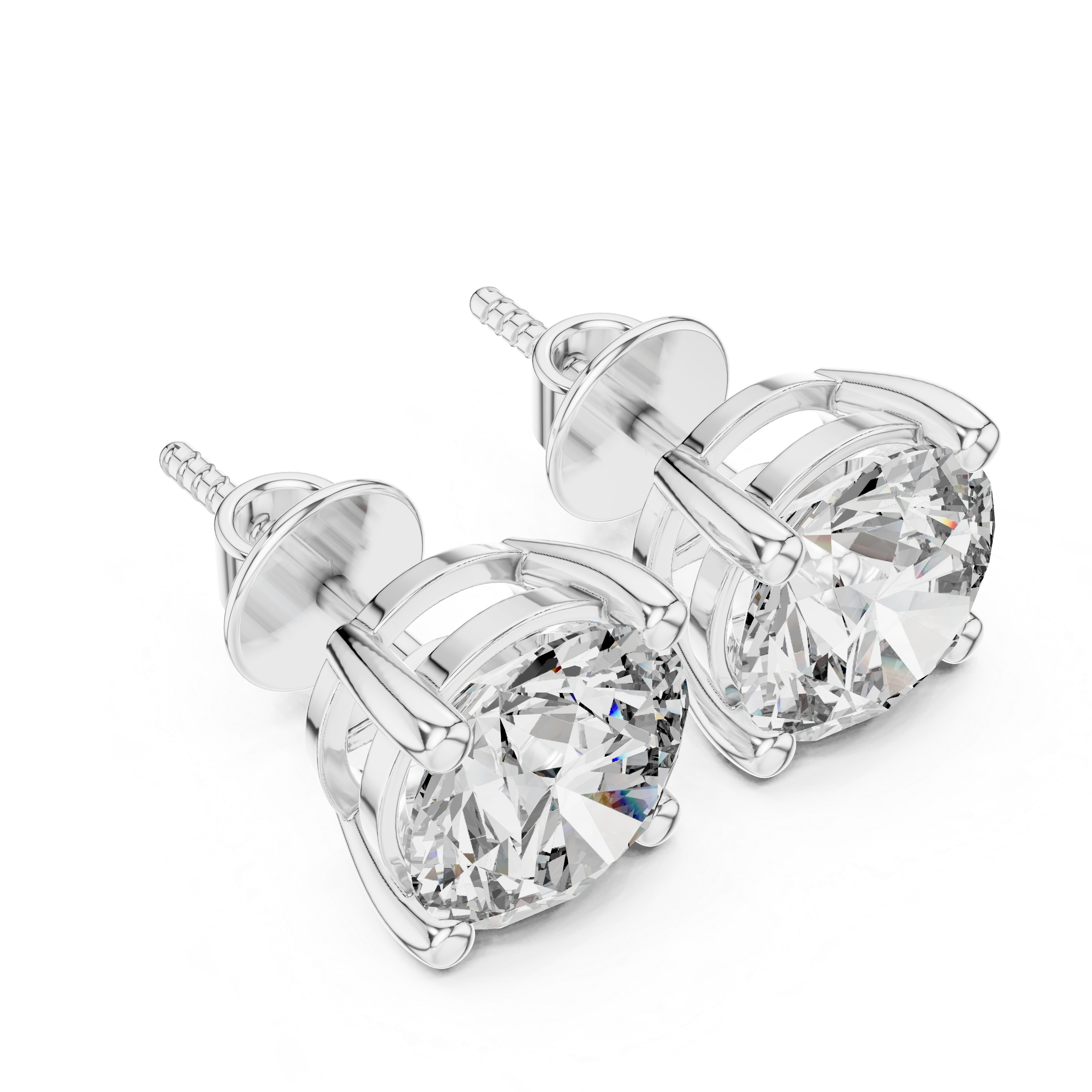 The Vienna - Round Brilliant Diamond Stud Earrings