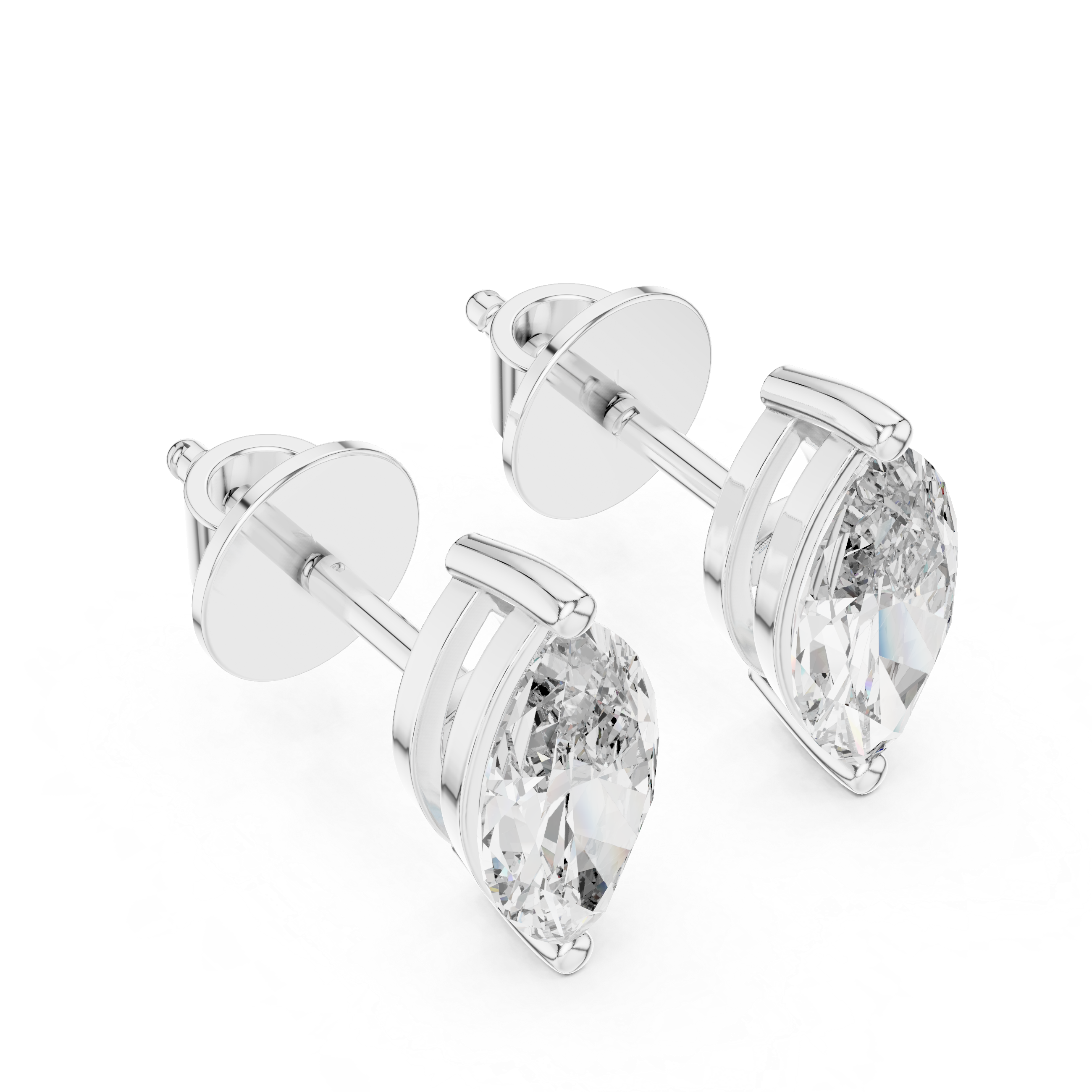 The Munich Earrings - Marquise Cut Diamond Solitaire Studs