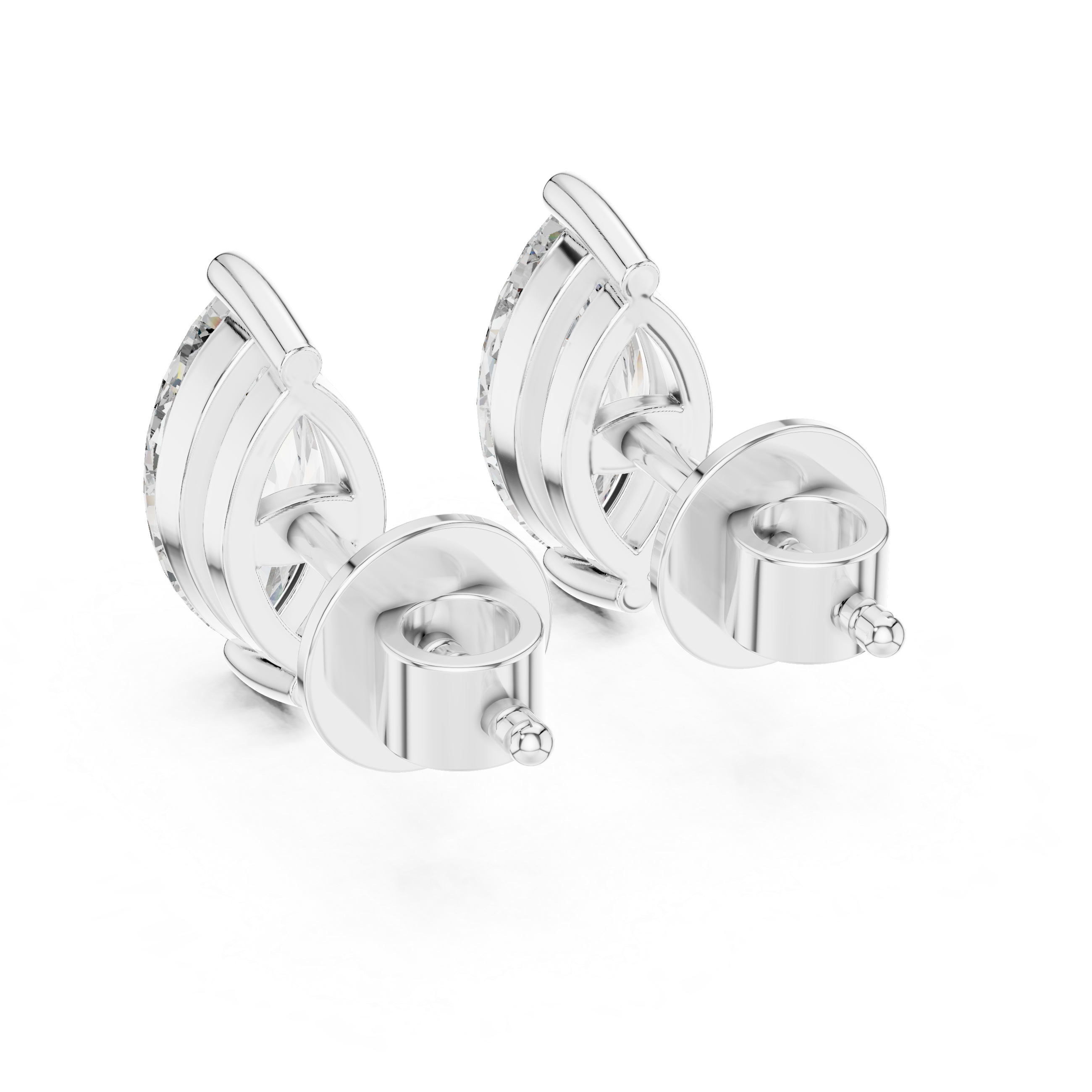 The Munich Earrings - Marquise Cut Diamond Solitaire Studs