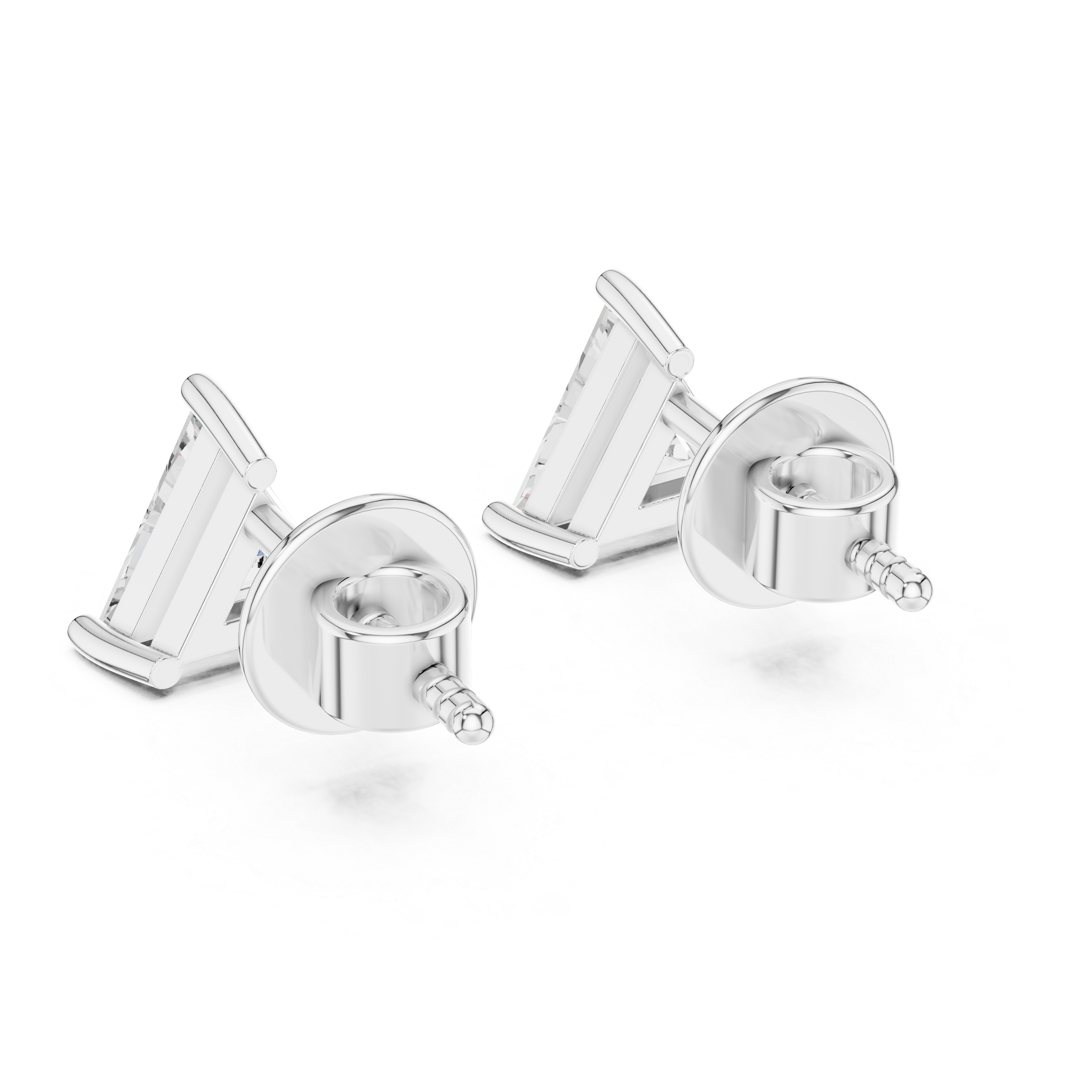 The Greenwich Earrings - Trillion Cut Diamond Solitaire Studs