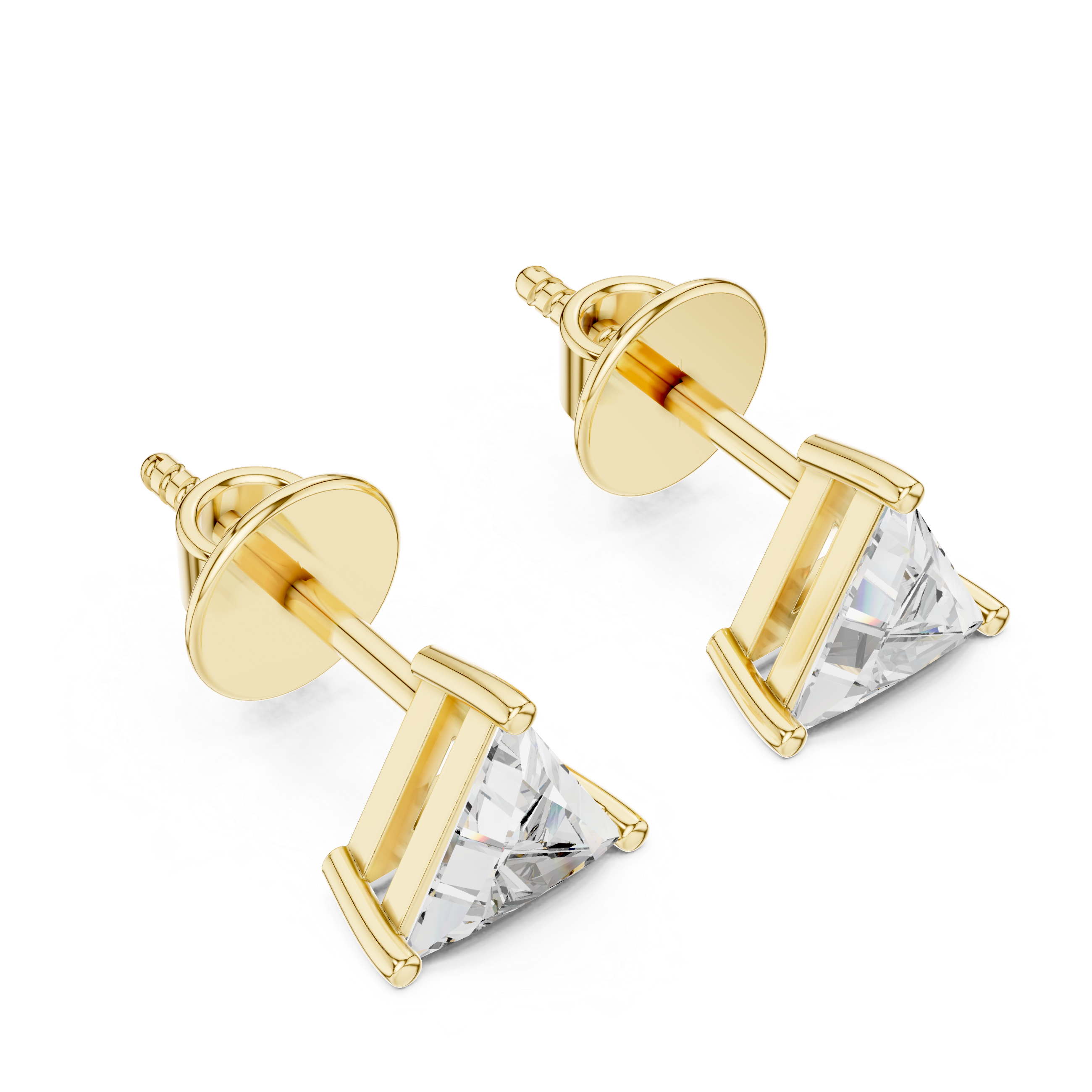 The Greenwich Earrings - Trillion Cut Diamond Solitaire Studs