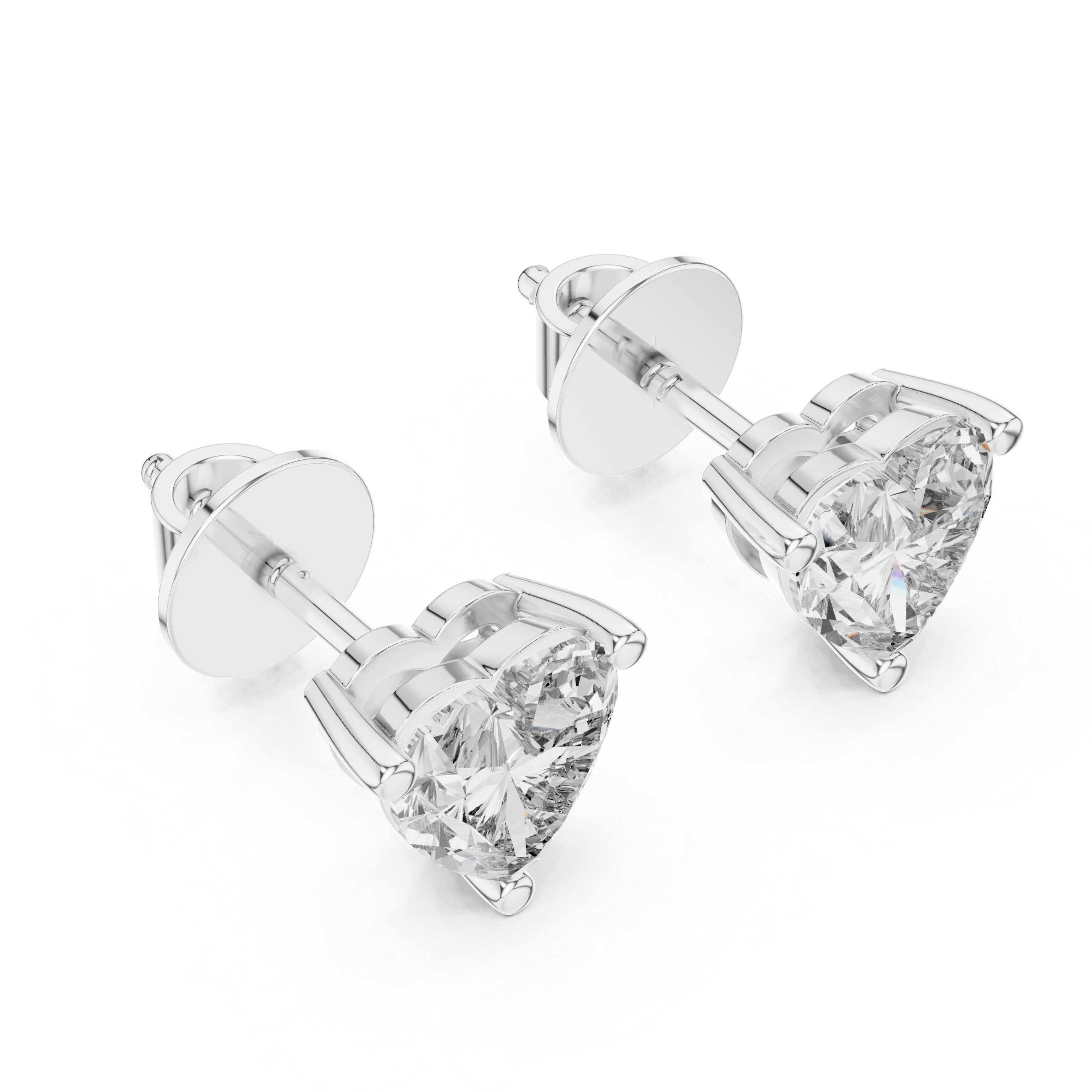The Manchester Earrings - Heart Cut Diamond Solitaire Studs