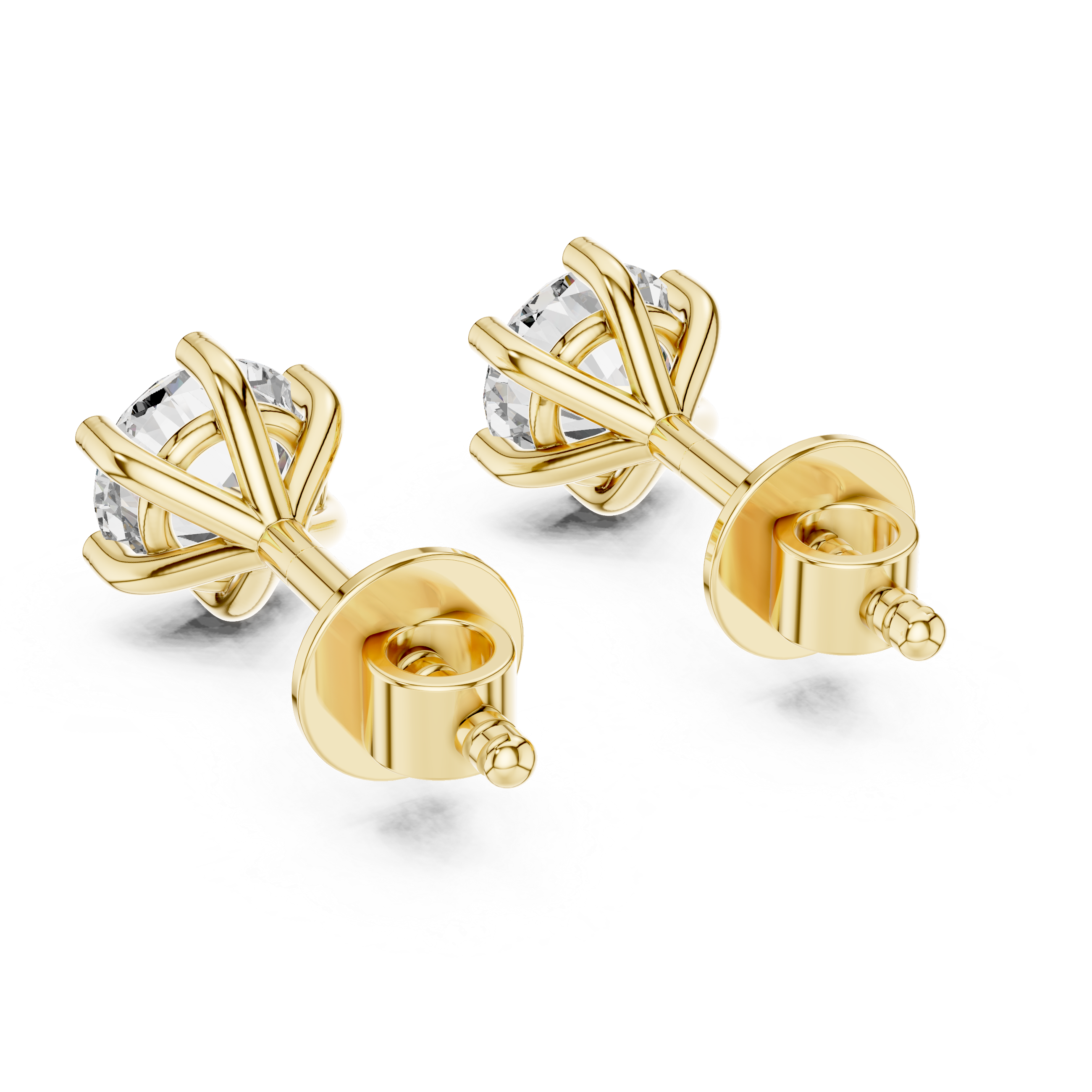 The Holstebro Earrings - Six-Prong Tulip Set Diamond Solitaire Studs