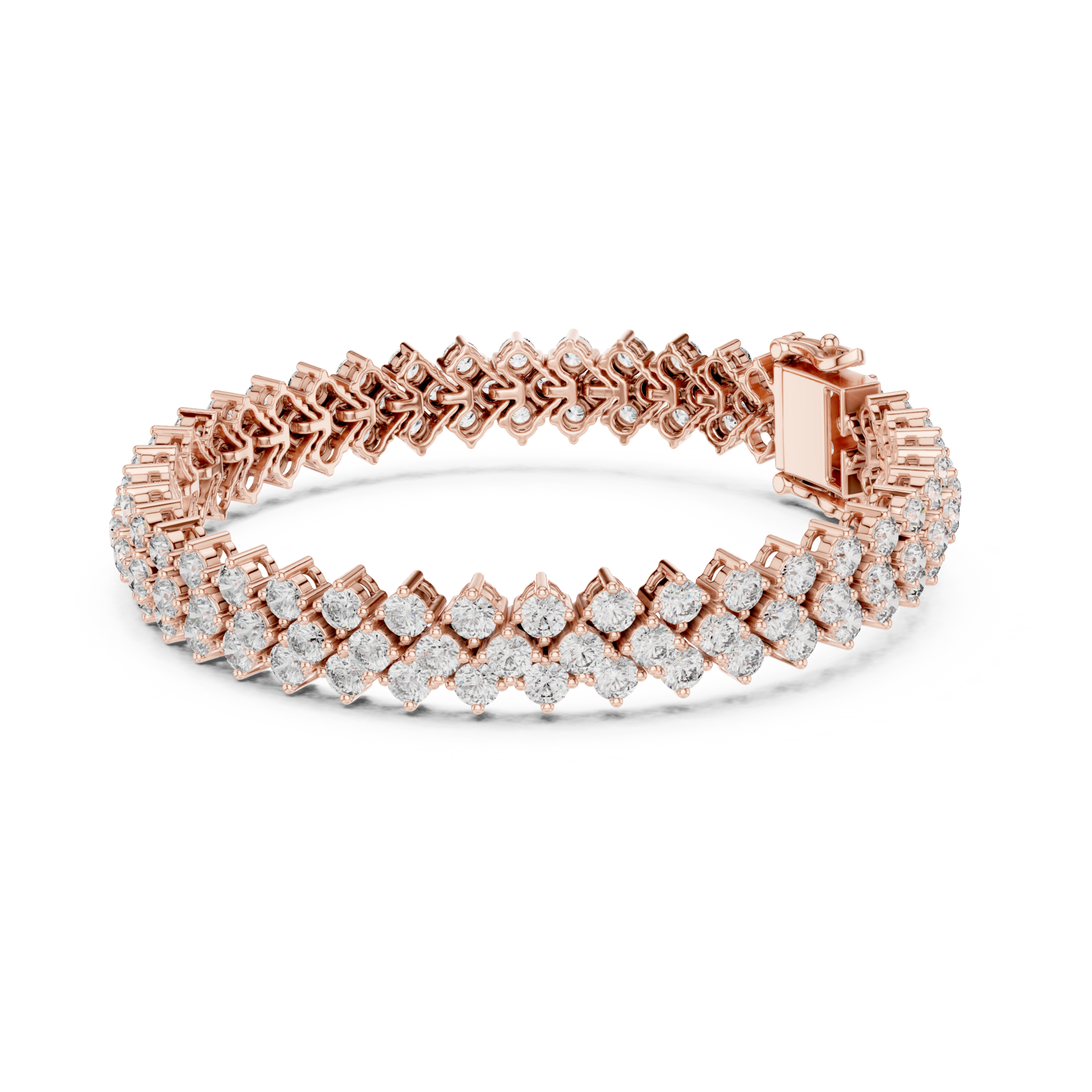 The Hague Bracelet - Wide Honeycomb Diamond Mesh Bracelet