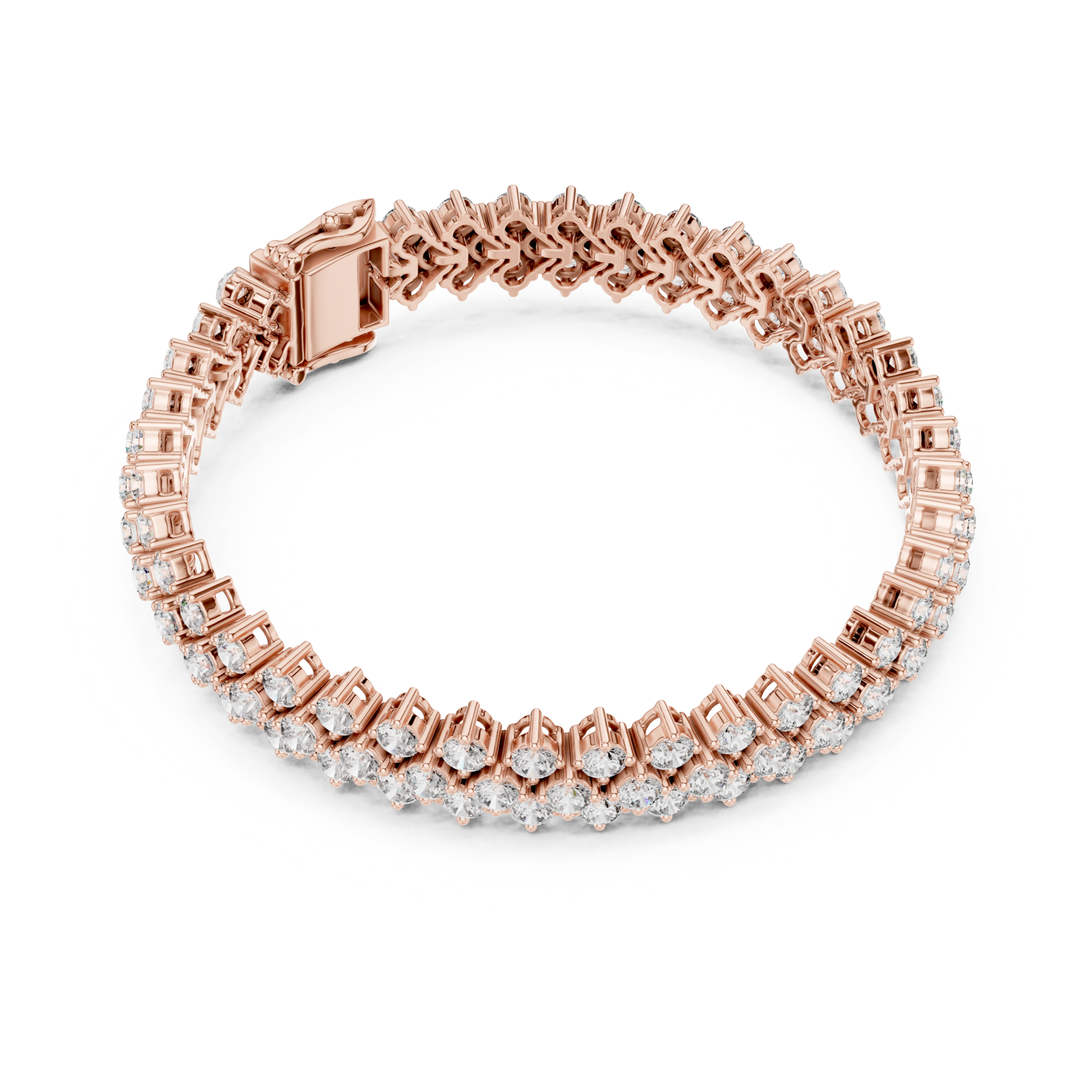 The Hague Bracelet - Wide Honeycomb Diamond Mesh Bracelet