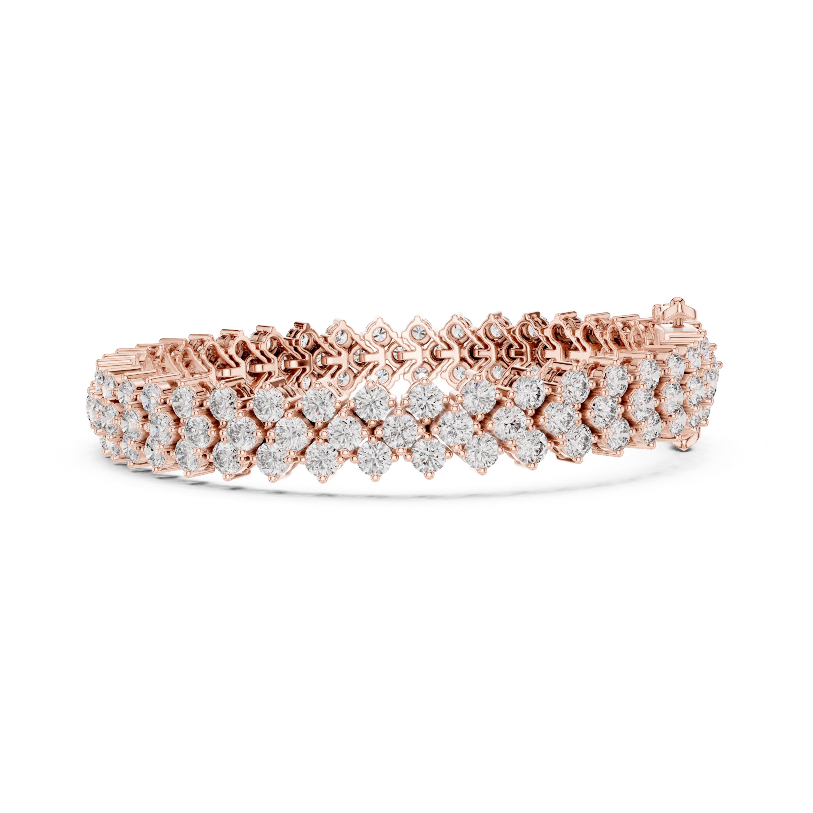 The Hague Bracelet - Wide Honeycomb Diamond Mesh Bracelet