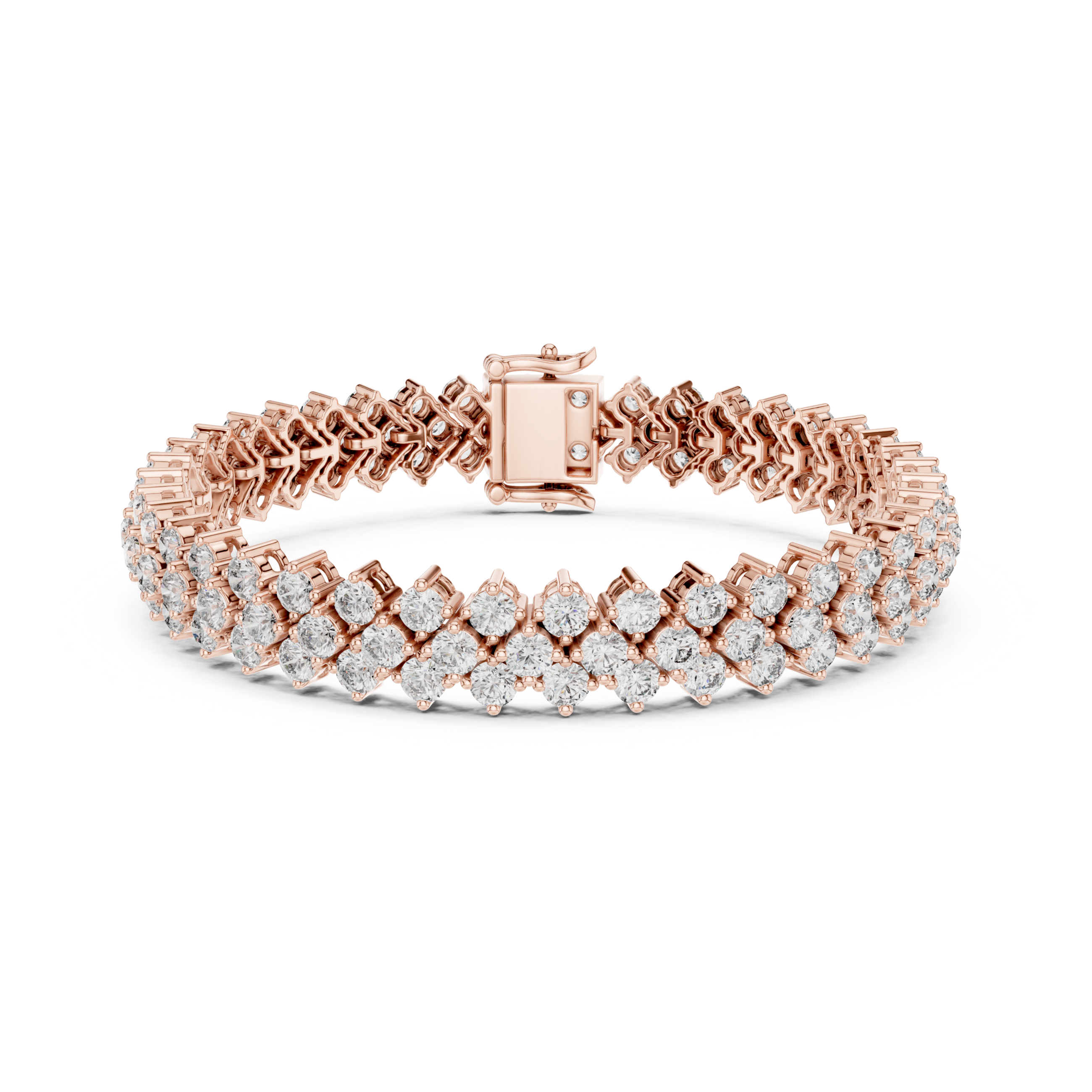 The Hague Bracelet - Wide Honeycomb Diamond Mesh Bracelet