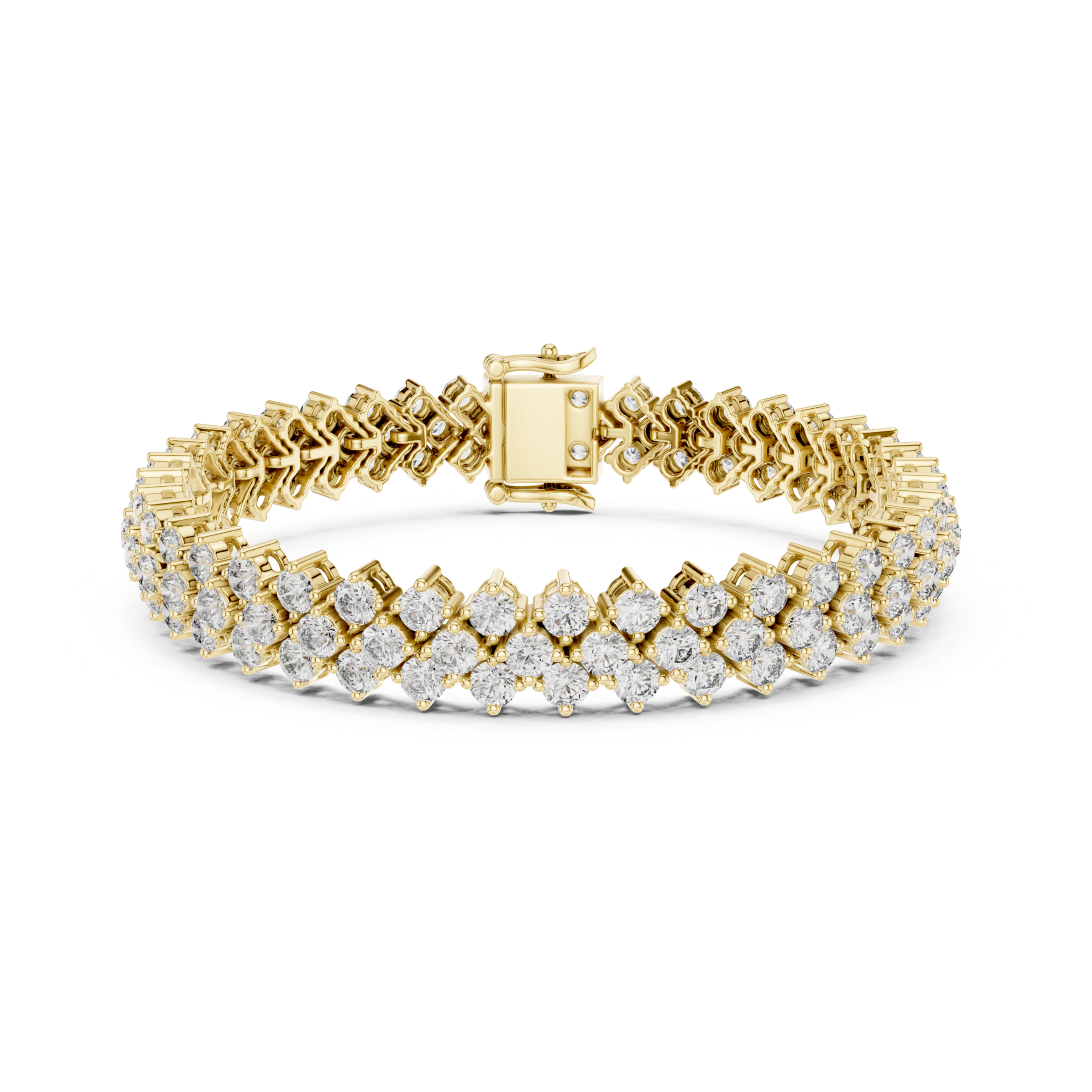 The Hague Bracelet - Wide Honeycomb Diamond Mesh Bracelet