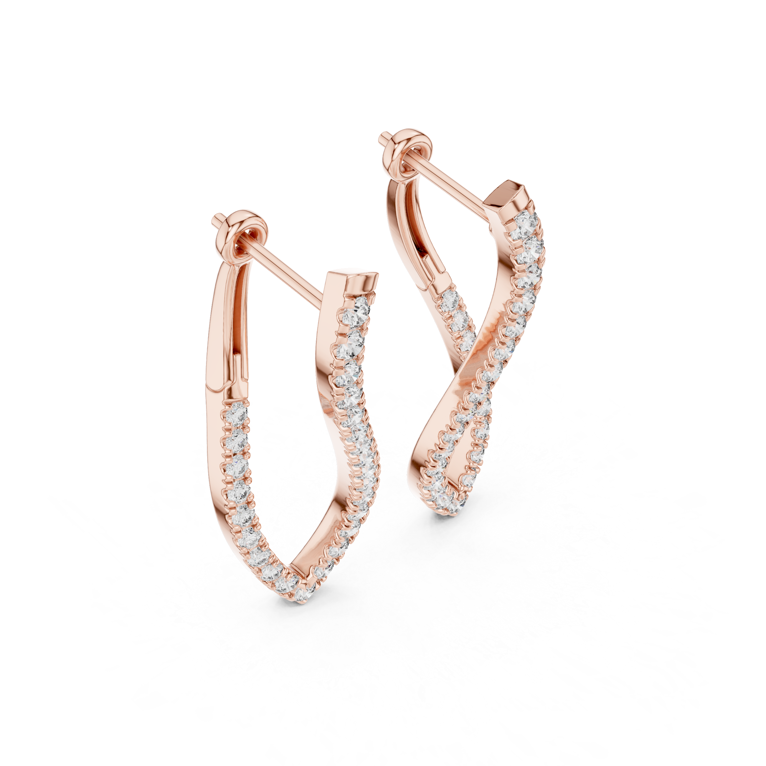 The Paradou Earrings - Sculptural Twisted Diamond Hoops