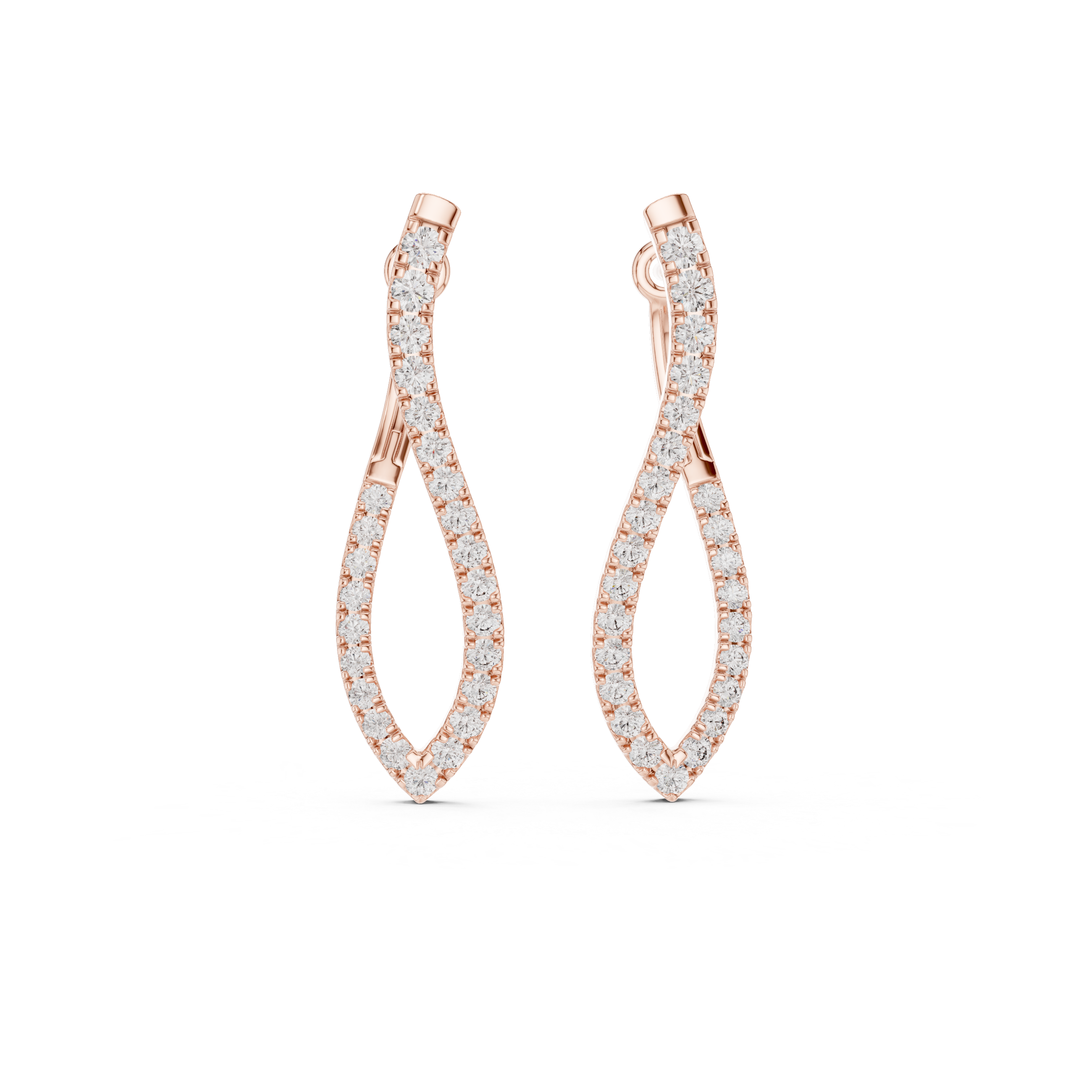 The Paradou Earrings - Sculptural Twisted Diamond Hoops