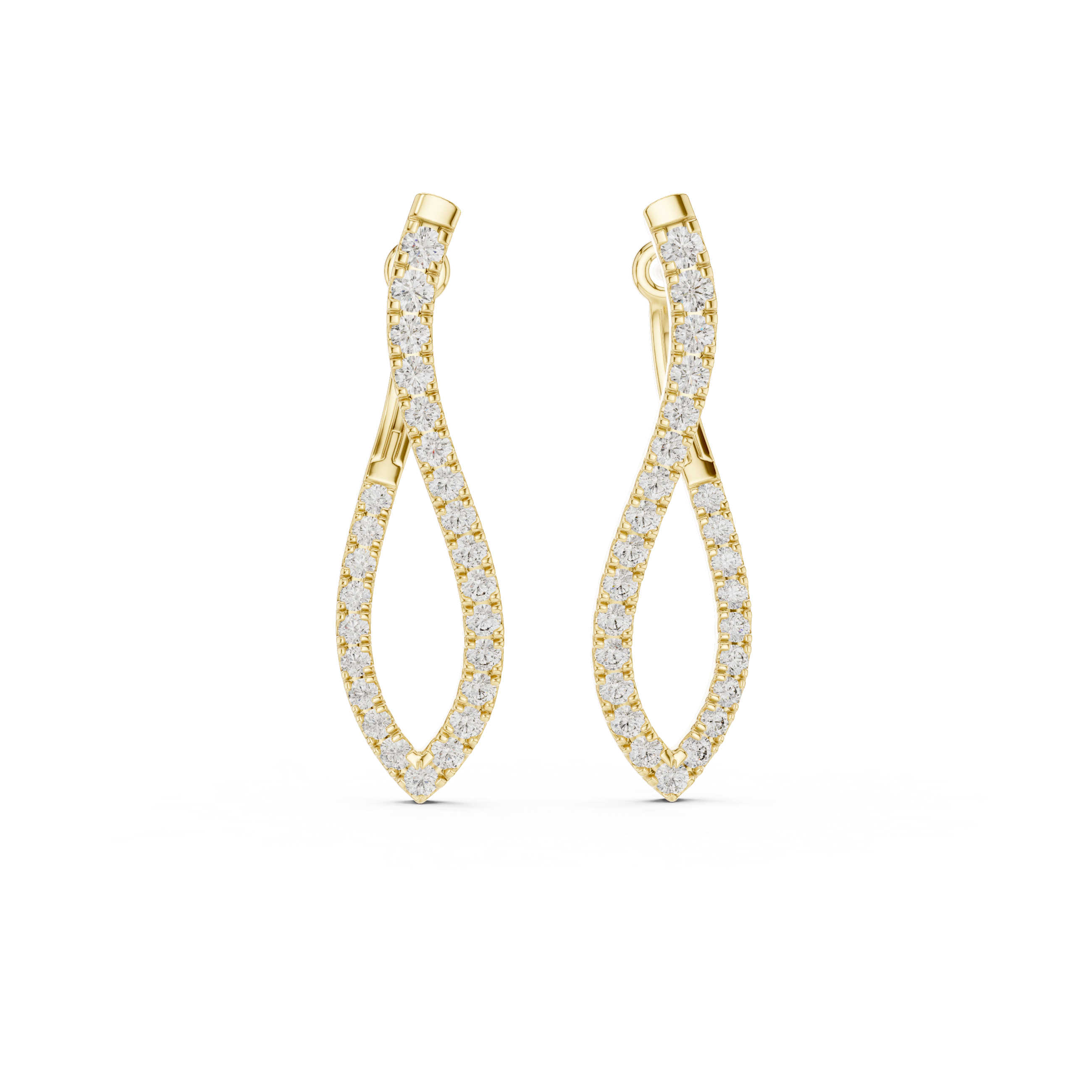 The Paradou Earrings - Sculptural Twisted Diamond Hoops