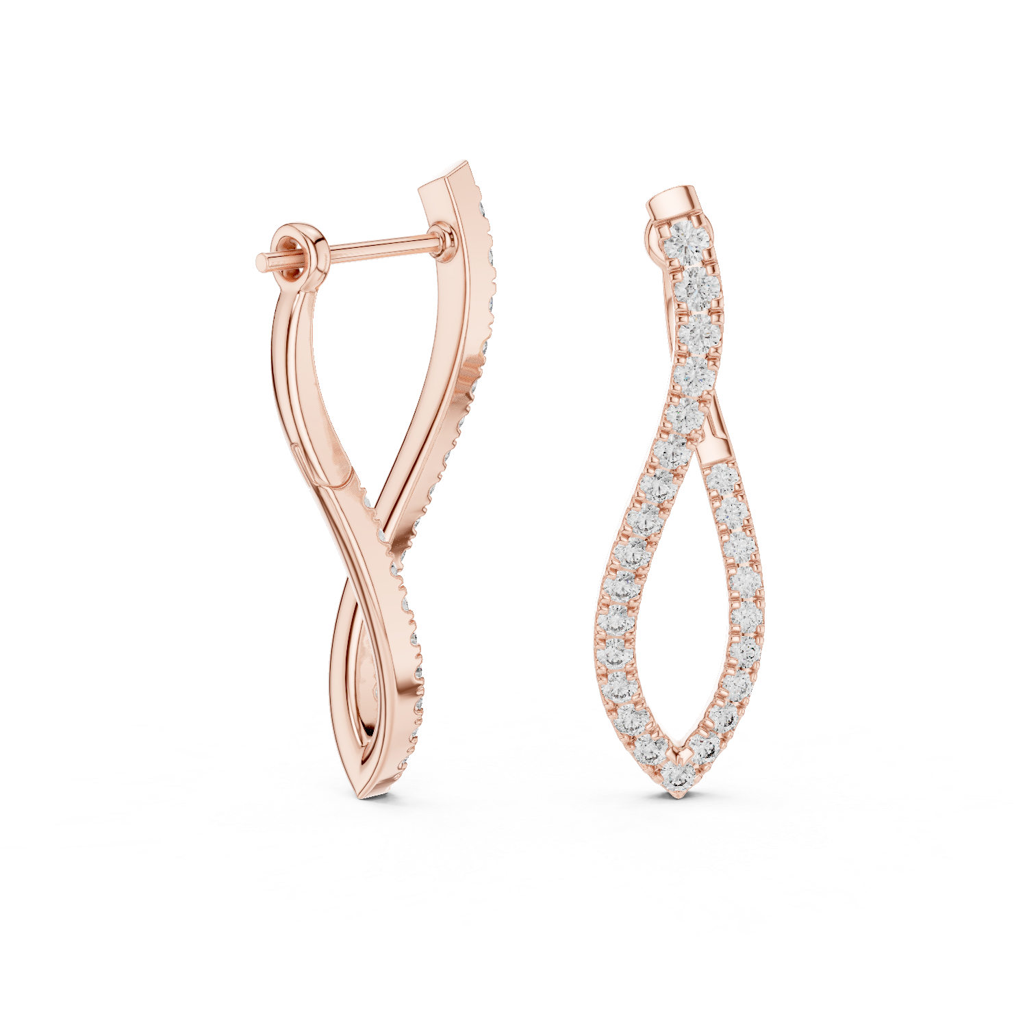 The Paradou Earrings - Sculptural Twisted Diamond Hoops