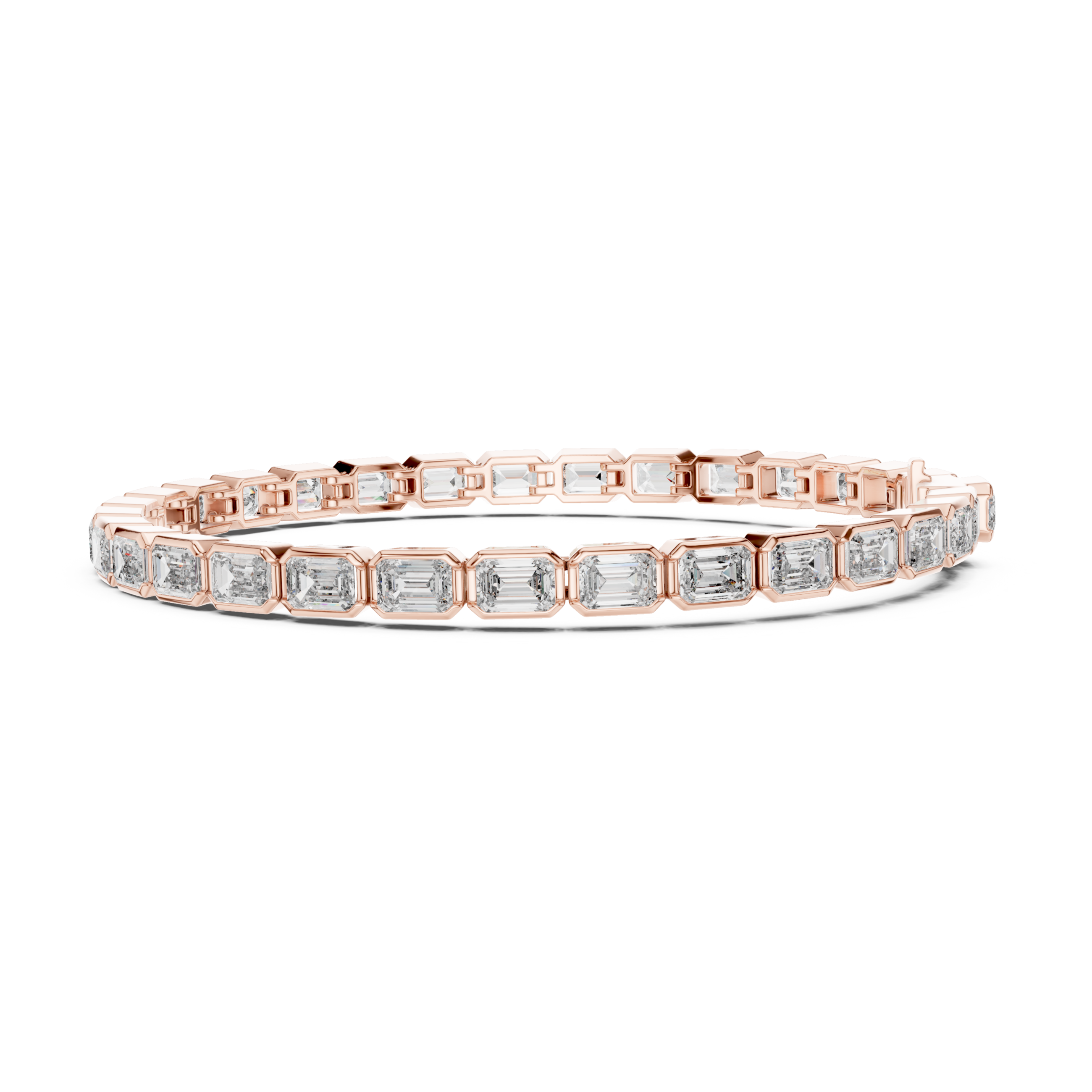 The Norwich Bracelet - East-West Bezel Set Emerald Cut Diamond Tennis Bracelet