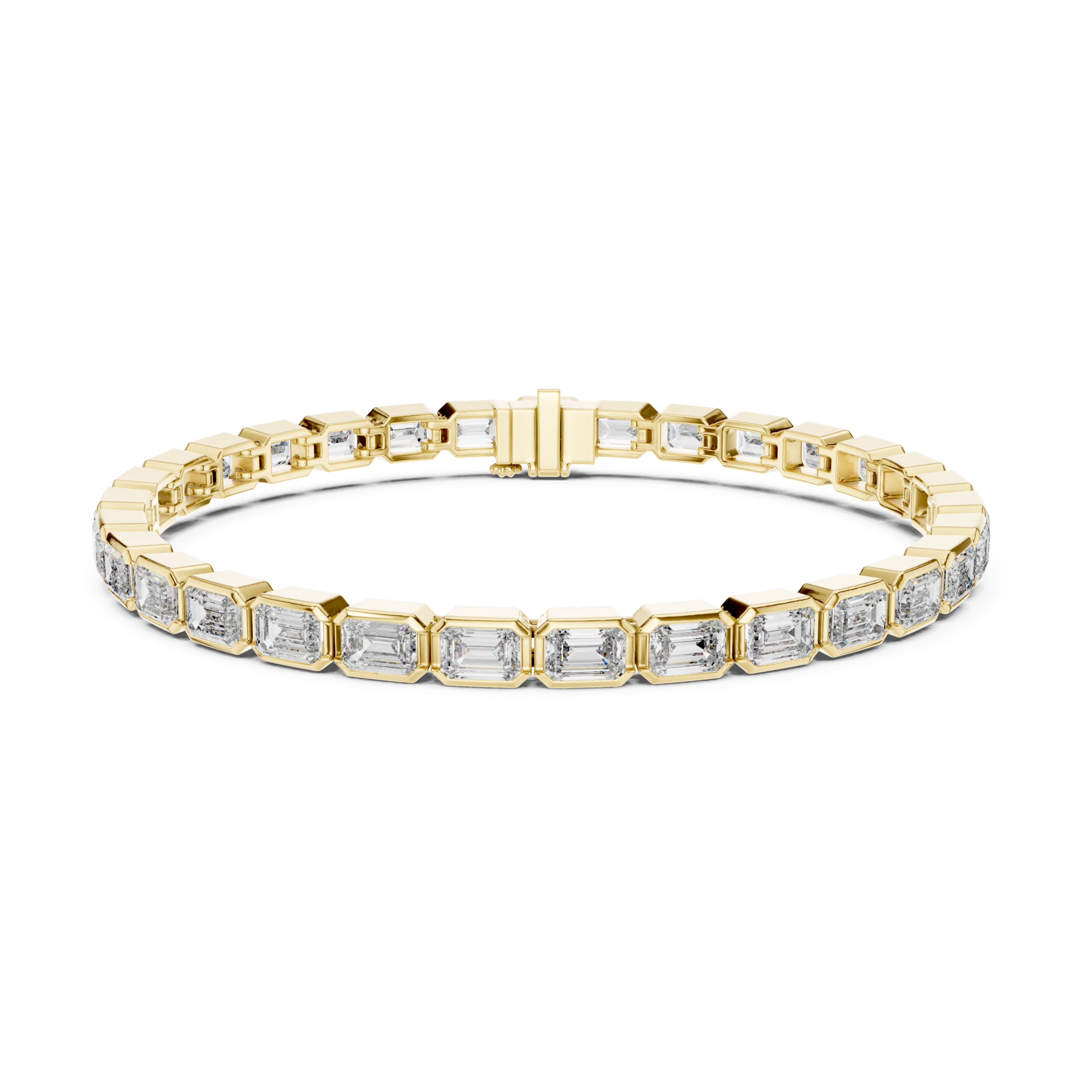 The Norwich Bracelet - East-West Bezel Set Emerald Cut Diamond Tennis Bracelet