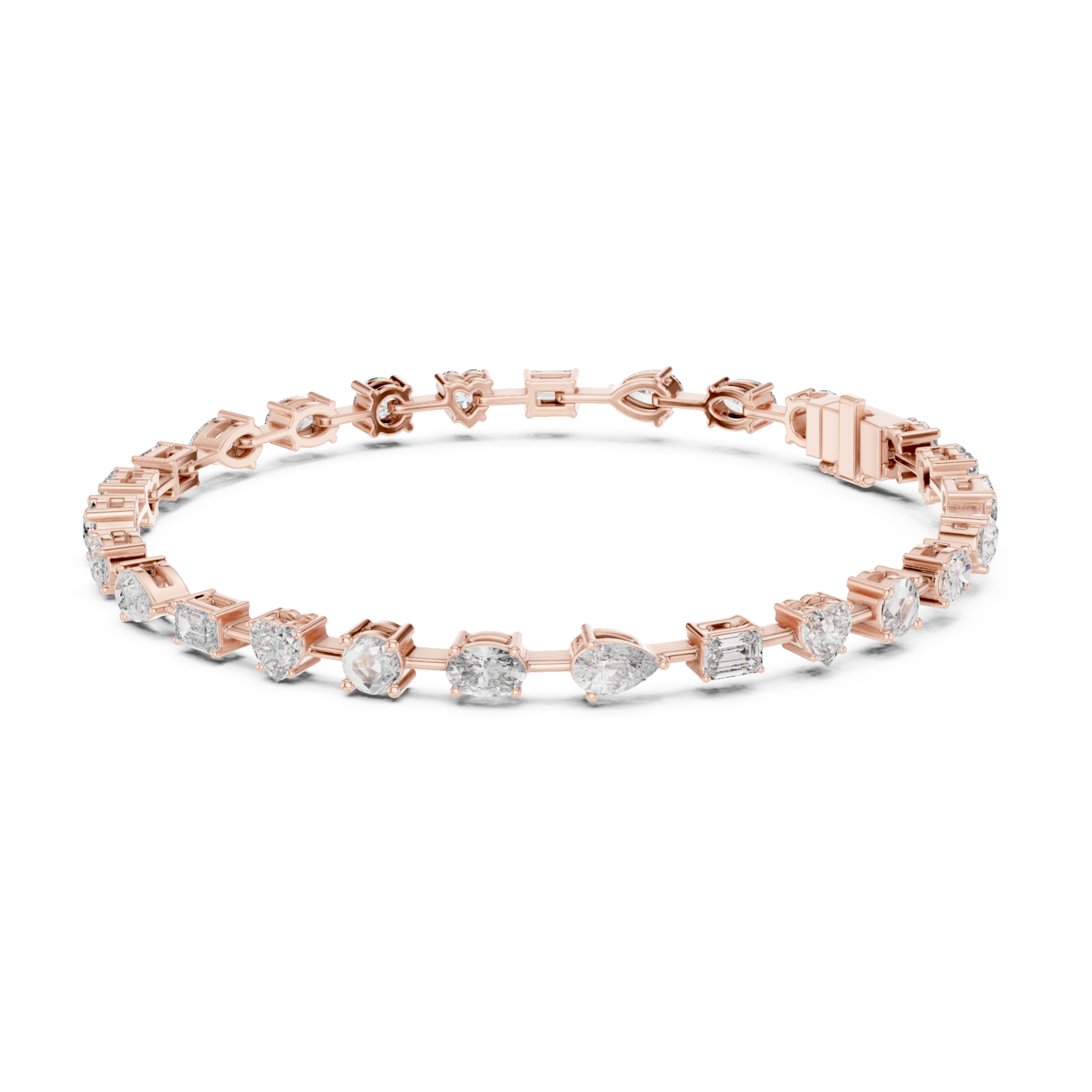 The Bilthoven Bracelet - Mixed Shape Diamond Collet Tennis Bracelet