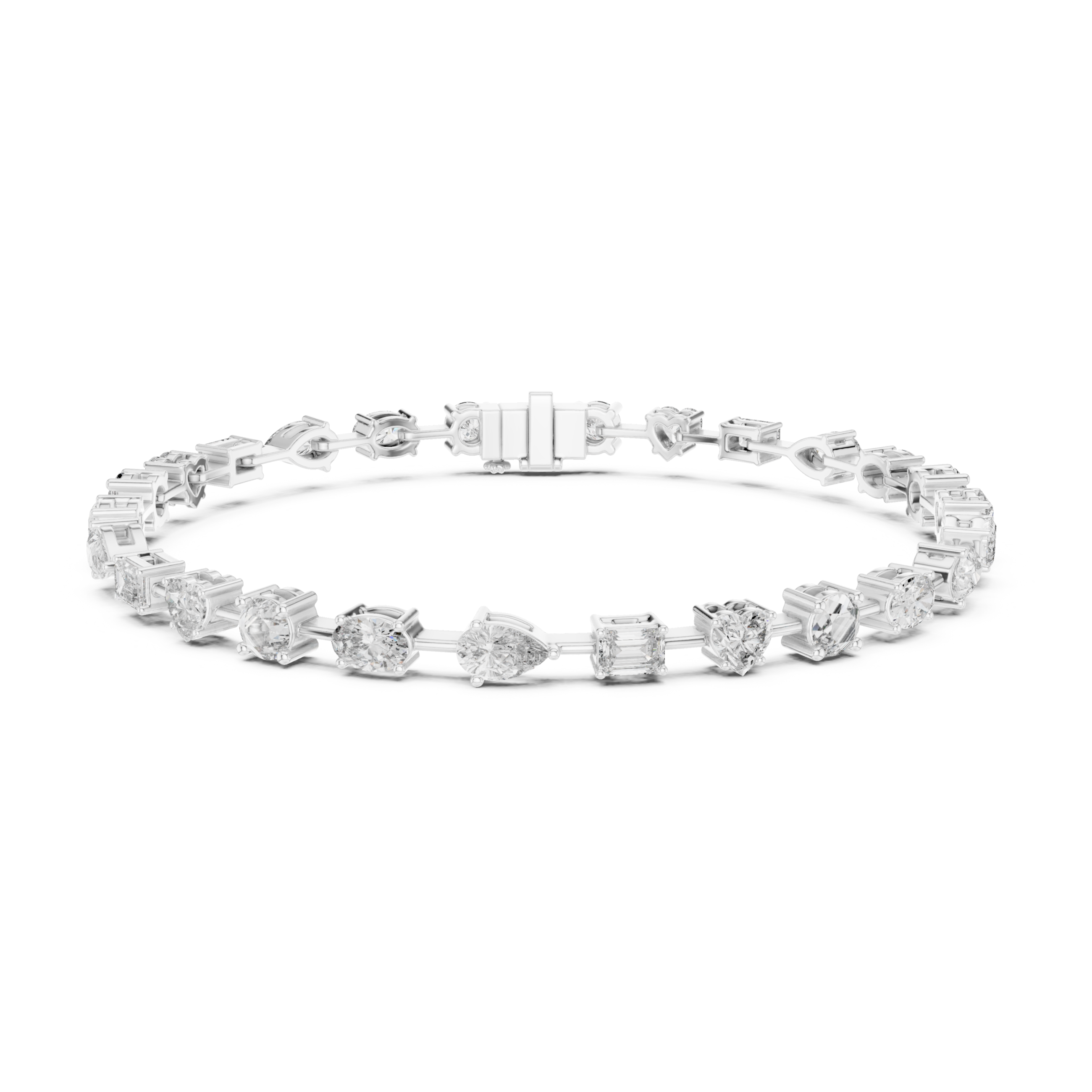 The Bilthoven Bracelet - Mixed Shape Diamond Collet Tennis Bracelet