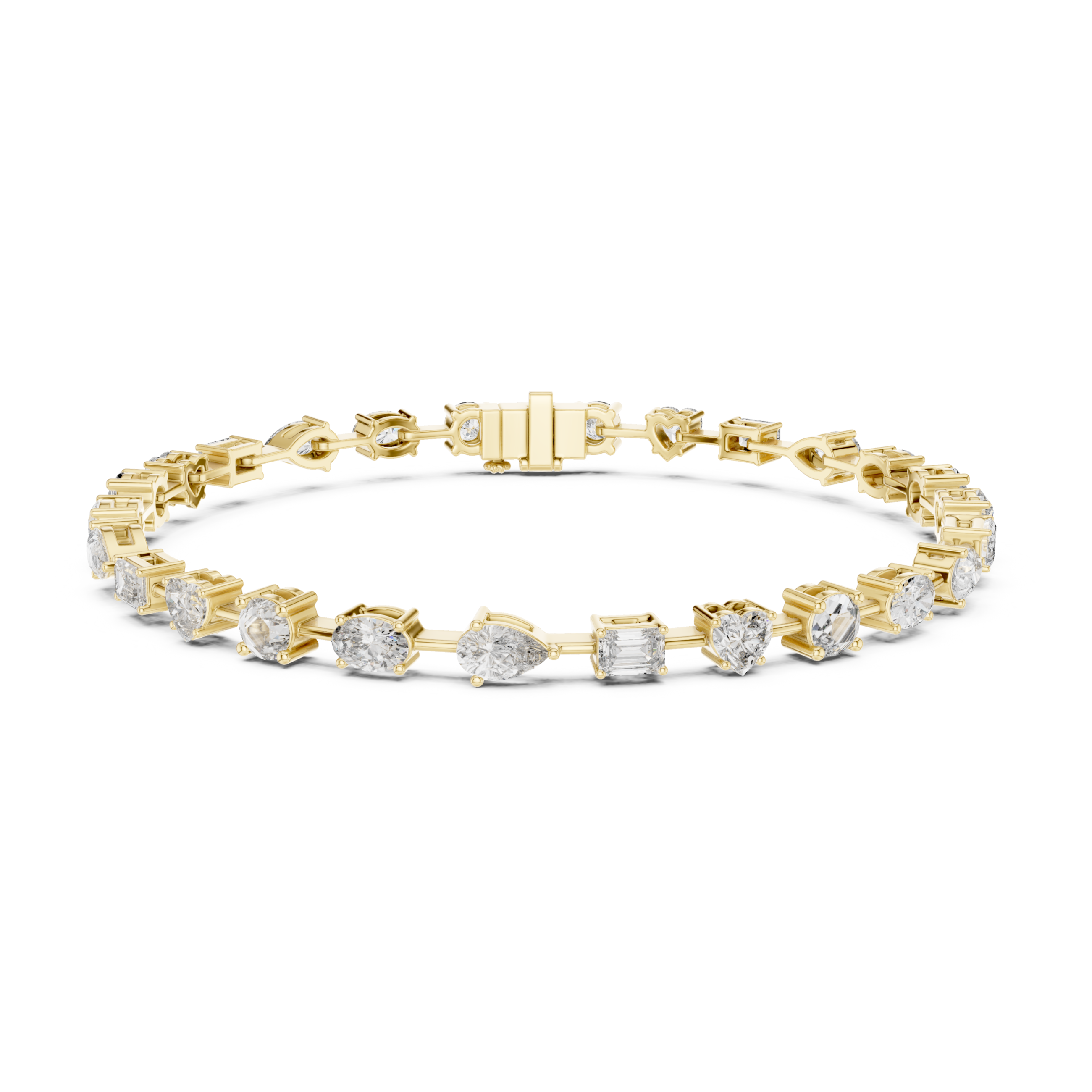 The Bilthoven Bracelet - Mixed Shape Diamond Collet Tennis Bracelet