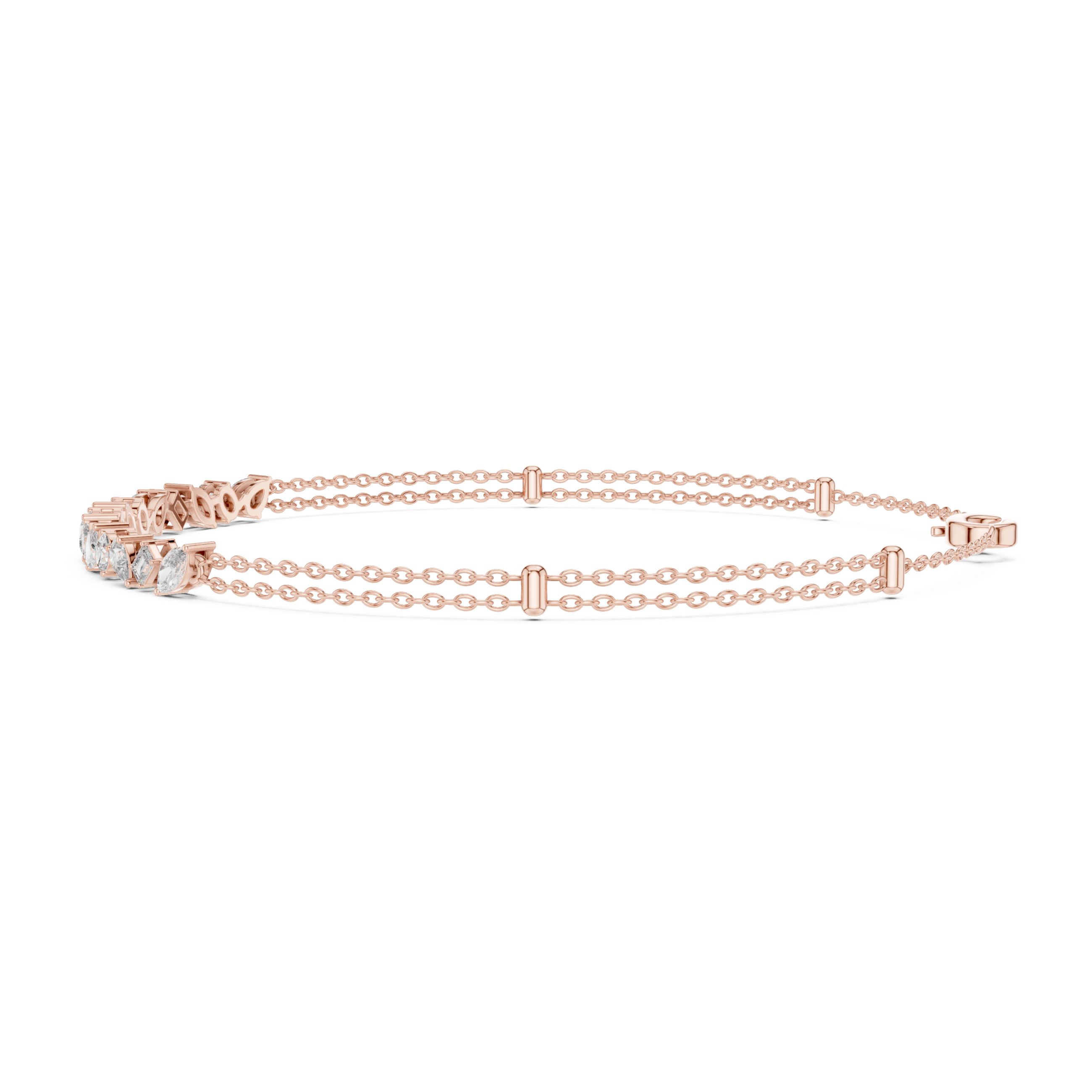 The Naarden Bracelet - Mixed Shape Diamond Bar Station Bracelet