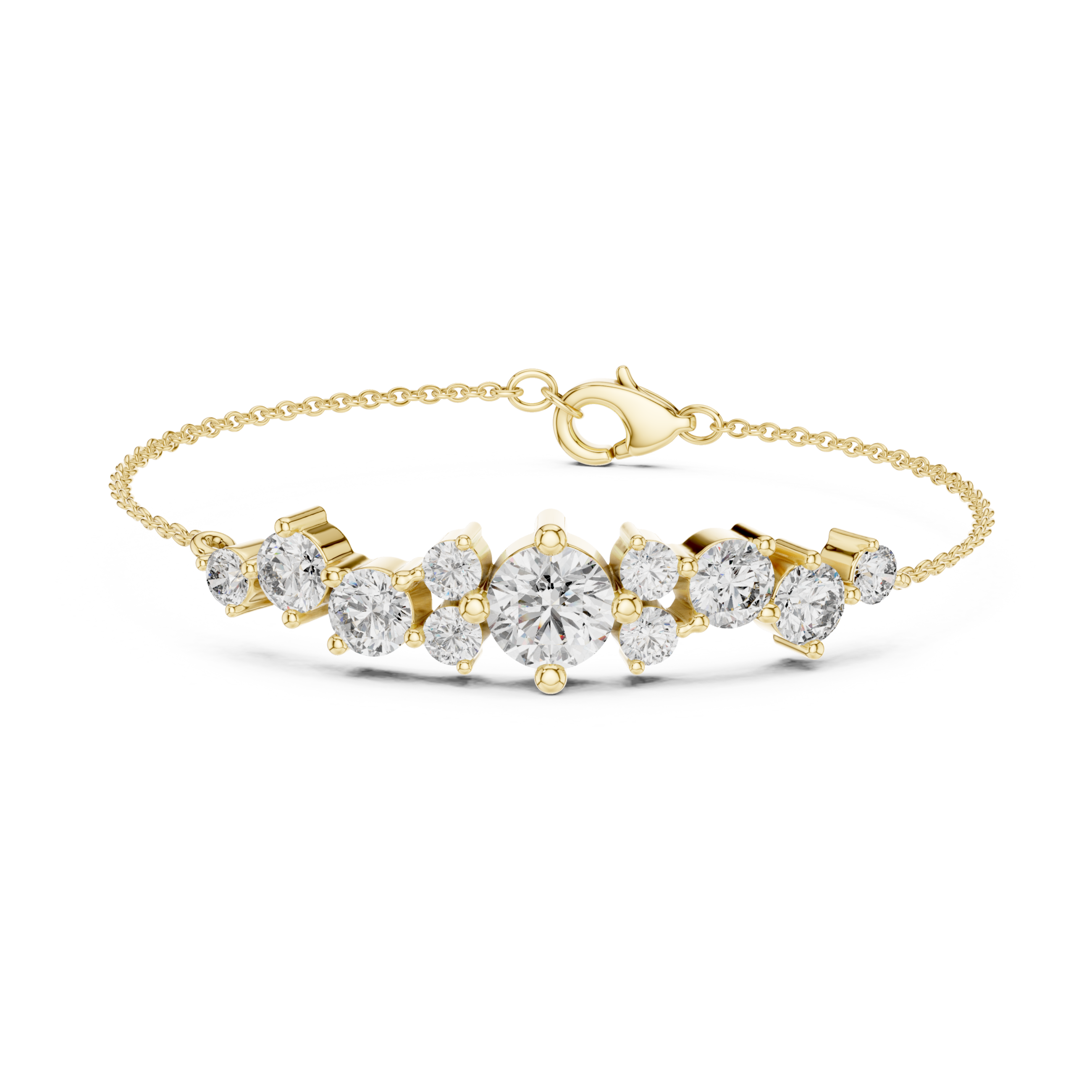 The Brussels Bracelet - Scattered Diamond Bar Station Bracelet