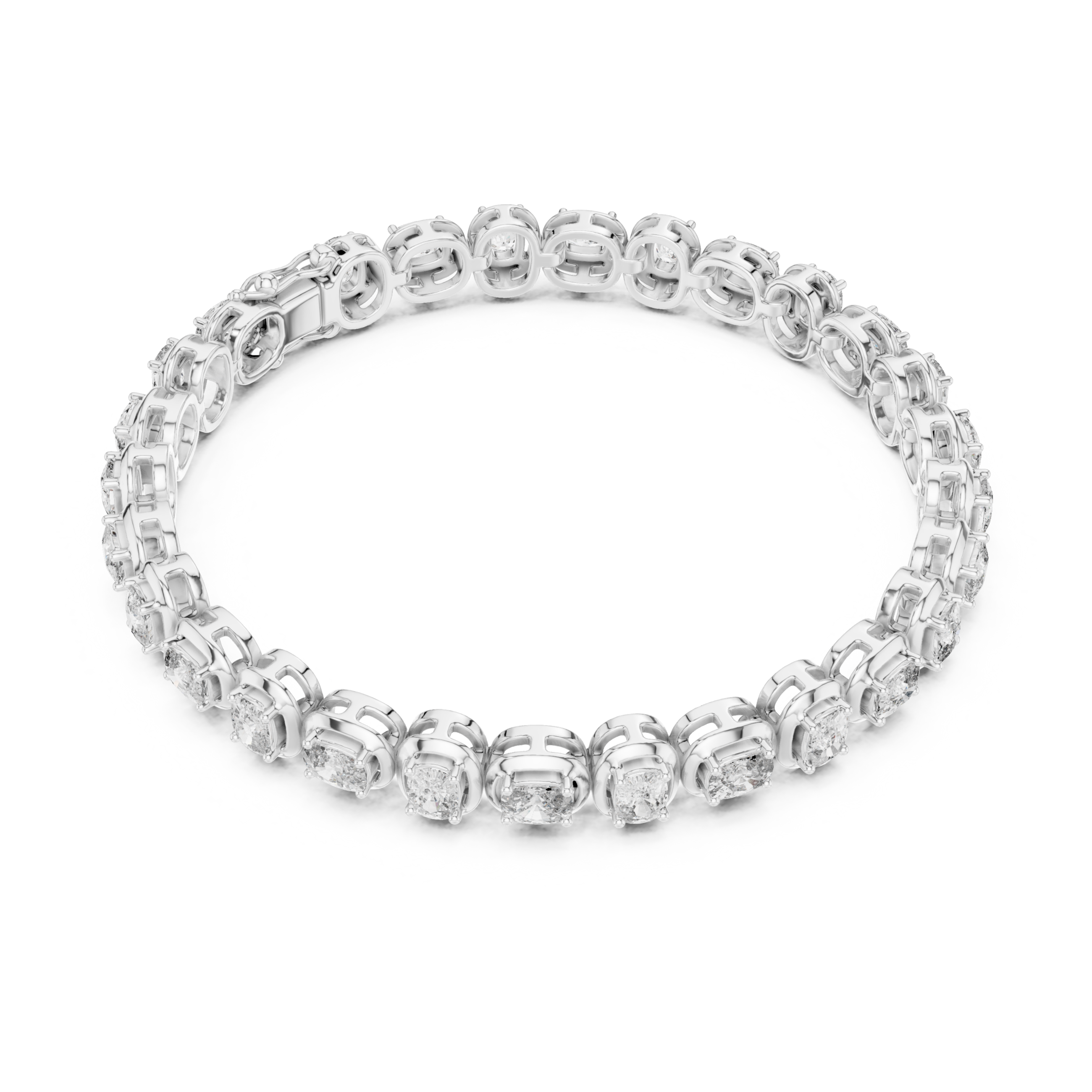 The Lasne Bracelet - Cushion Cut Collet Set Diamond Tennis Bracelet
