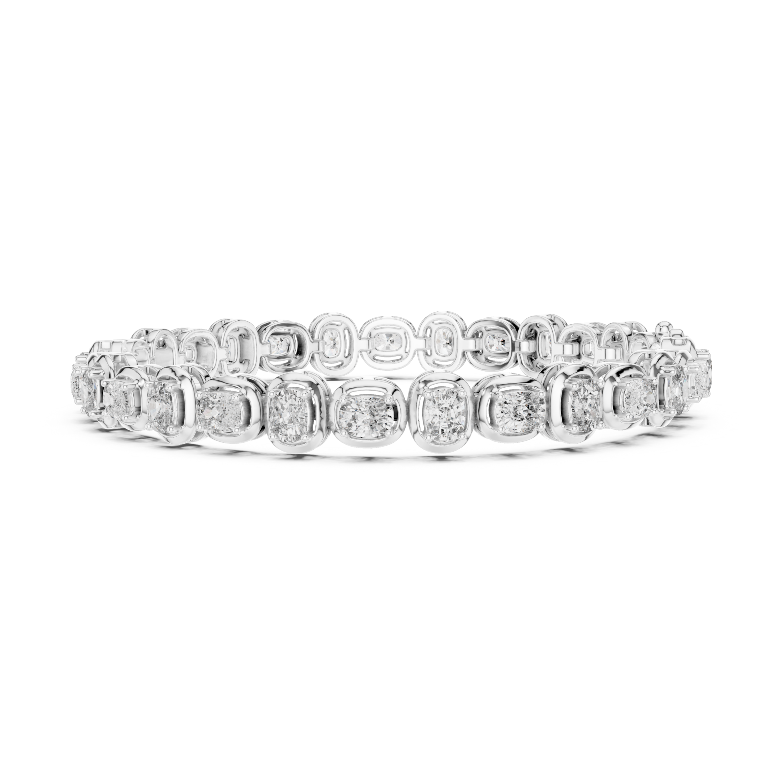 The Lasne Bracelet - Cushion Cut Collet Set Diamond Tennis Bracelet