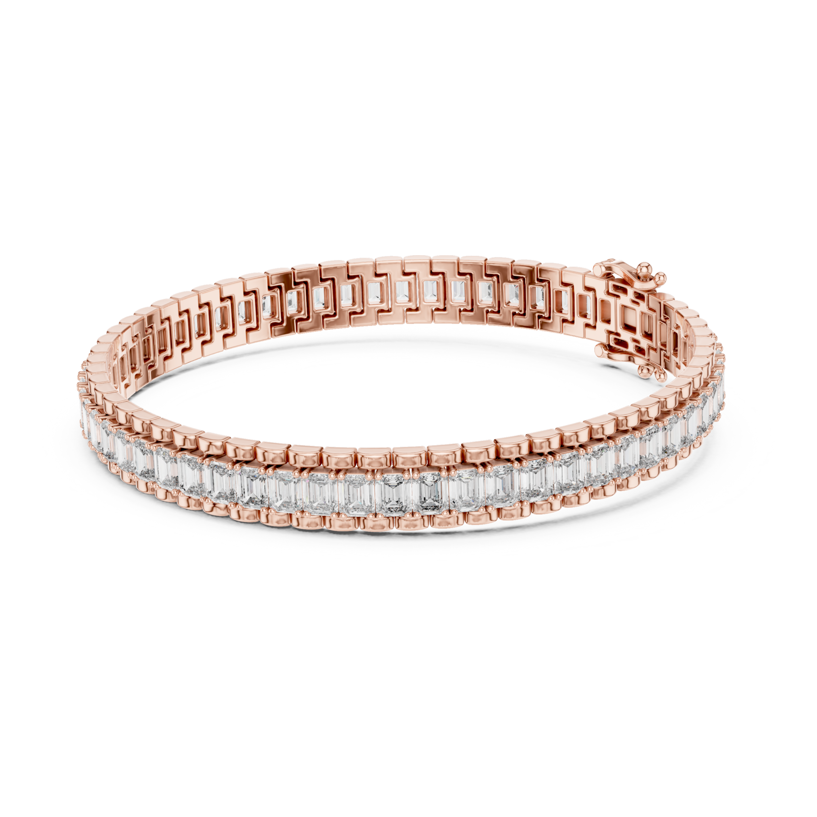 The Richmond Bracelet - Emerald Cut Collet Set Tennis Bracelet