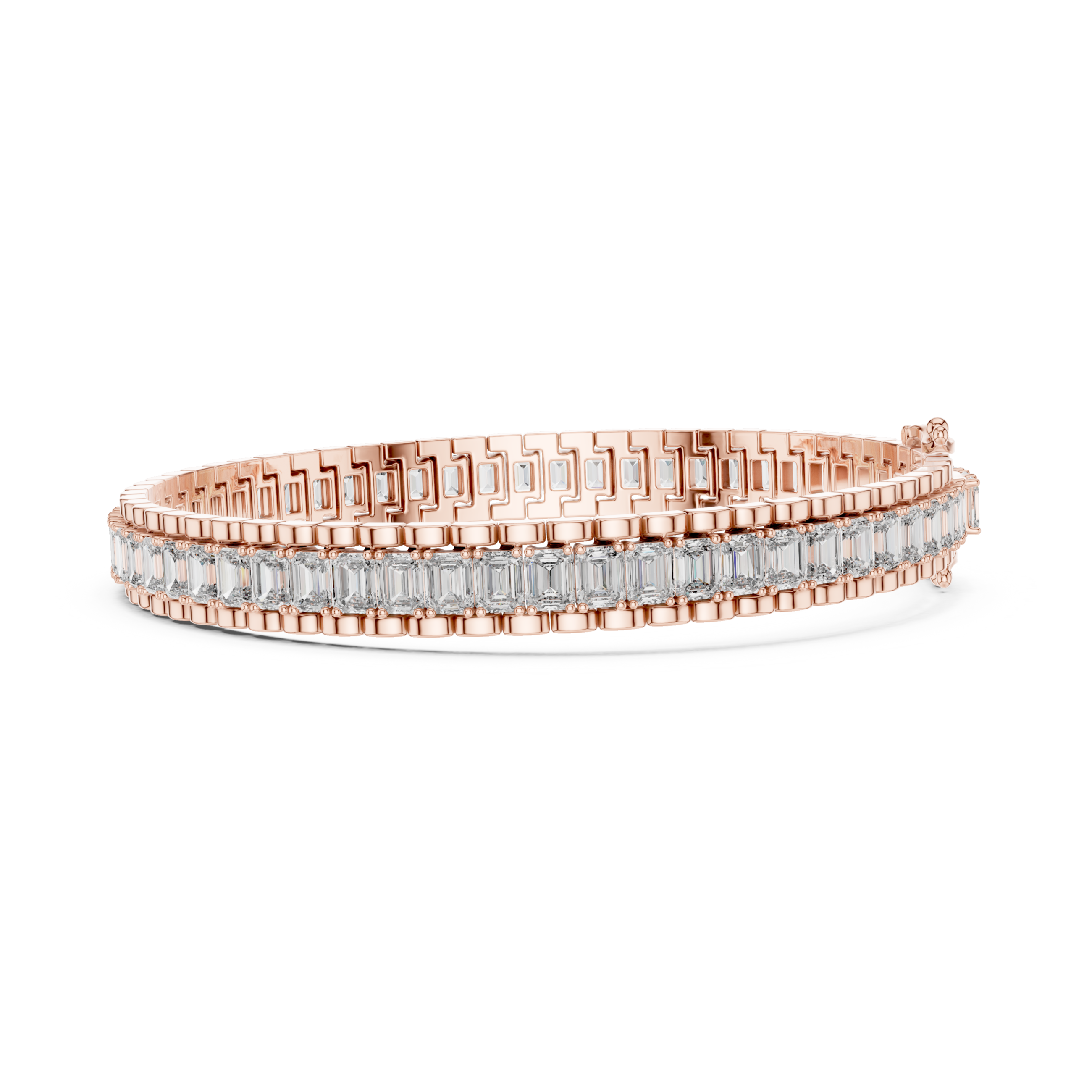 The Richmond Bracelet - Emerald Cut Collet Set Tennis Bracelet