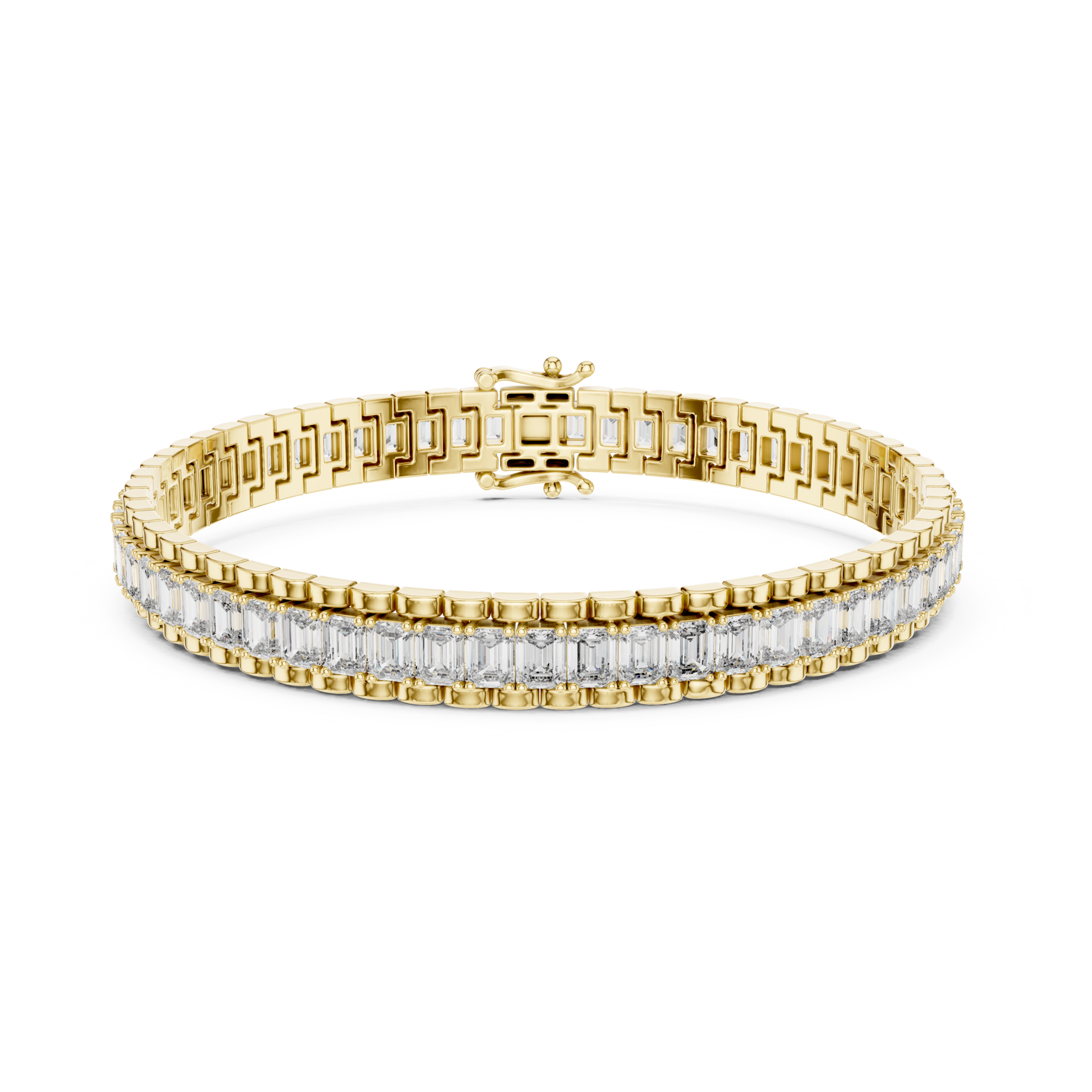 The Richmond Bracelet - Emerald Cut Collet Set Tennis Bracelet