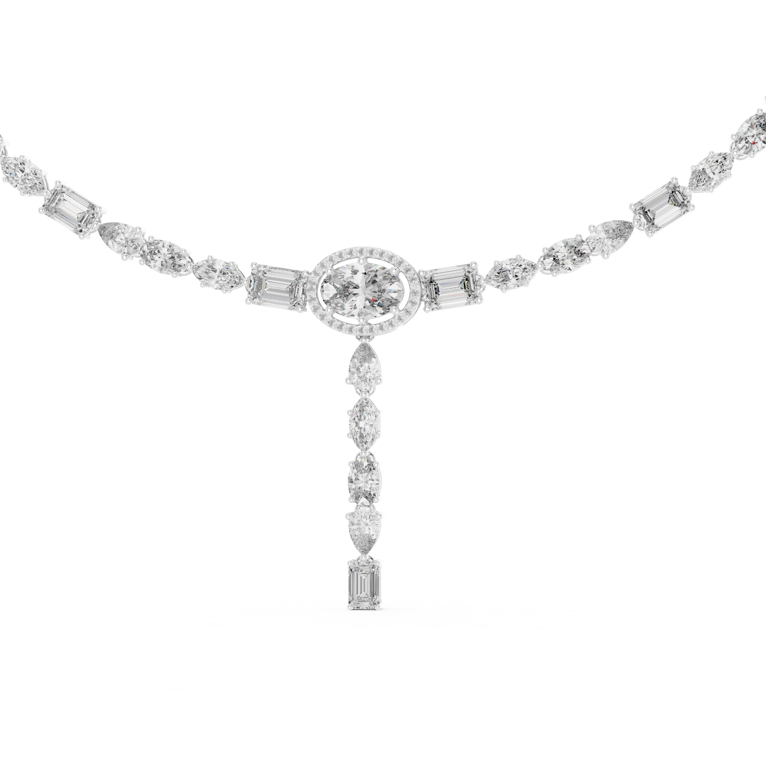 The Zug Necklace - Mixed Shape Diamond Collet Lariat