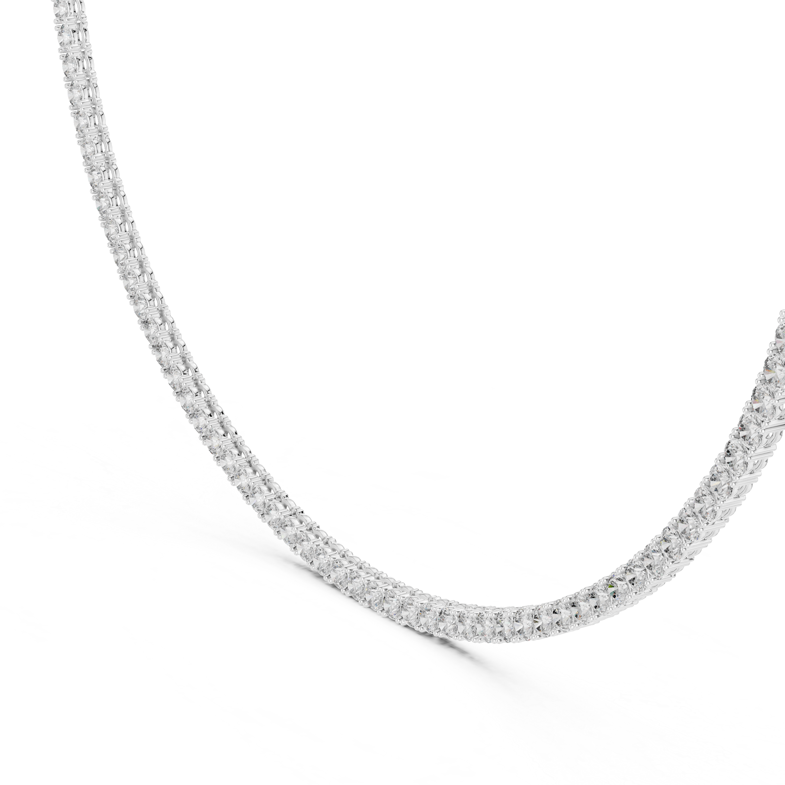 Muur Atelier Solid Gold Round Diamond Collet Tennis Necklace