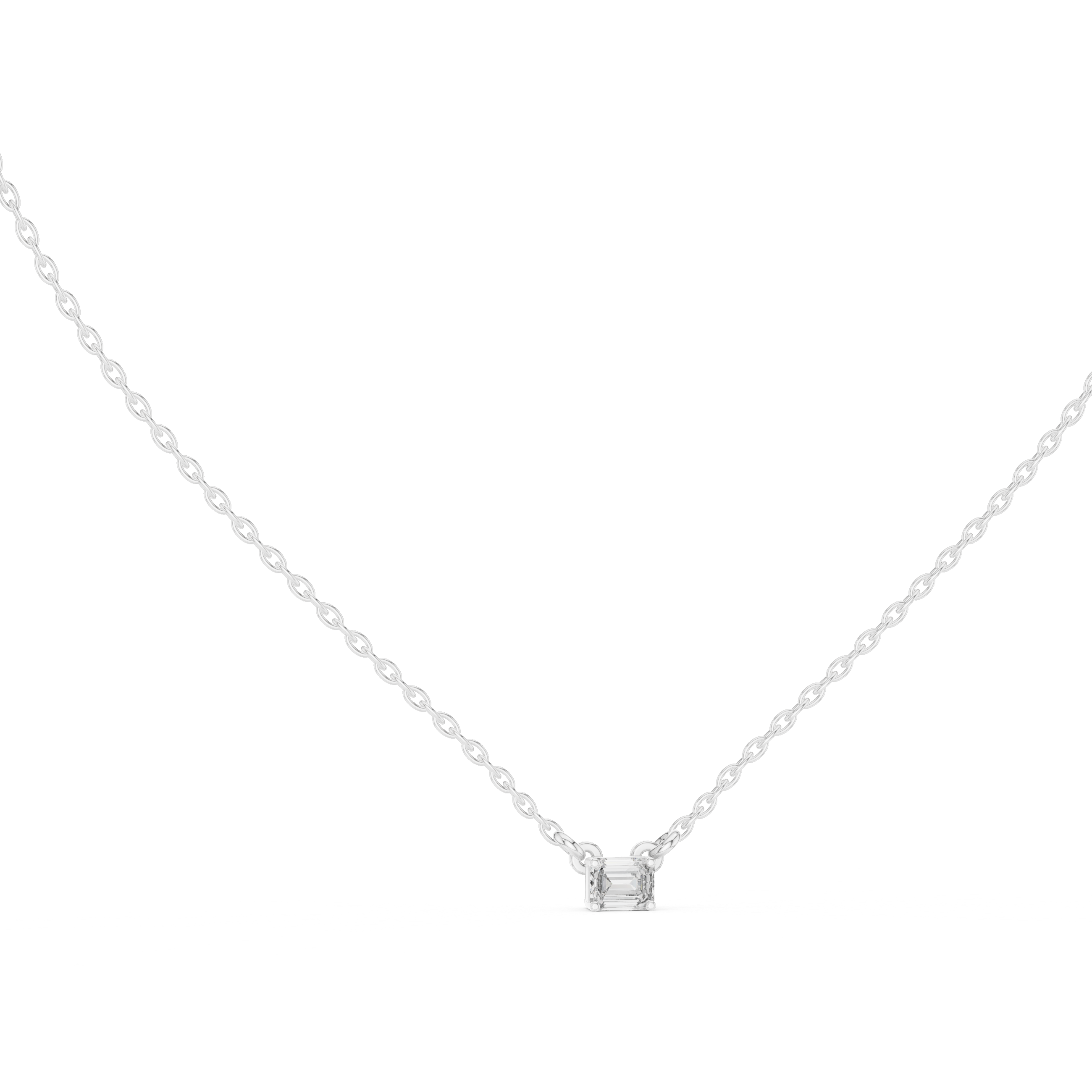 Muur Atelier Solid Gold East-West Emerald Cut Solitaire Diamond Pendant