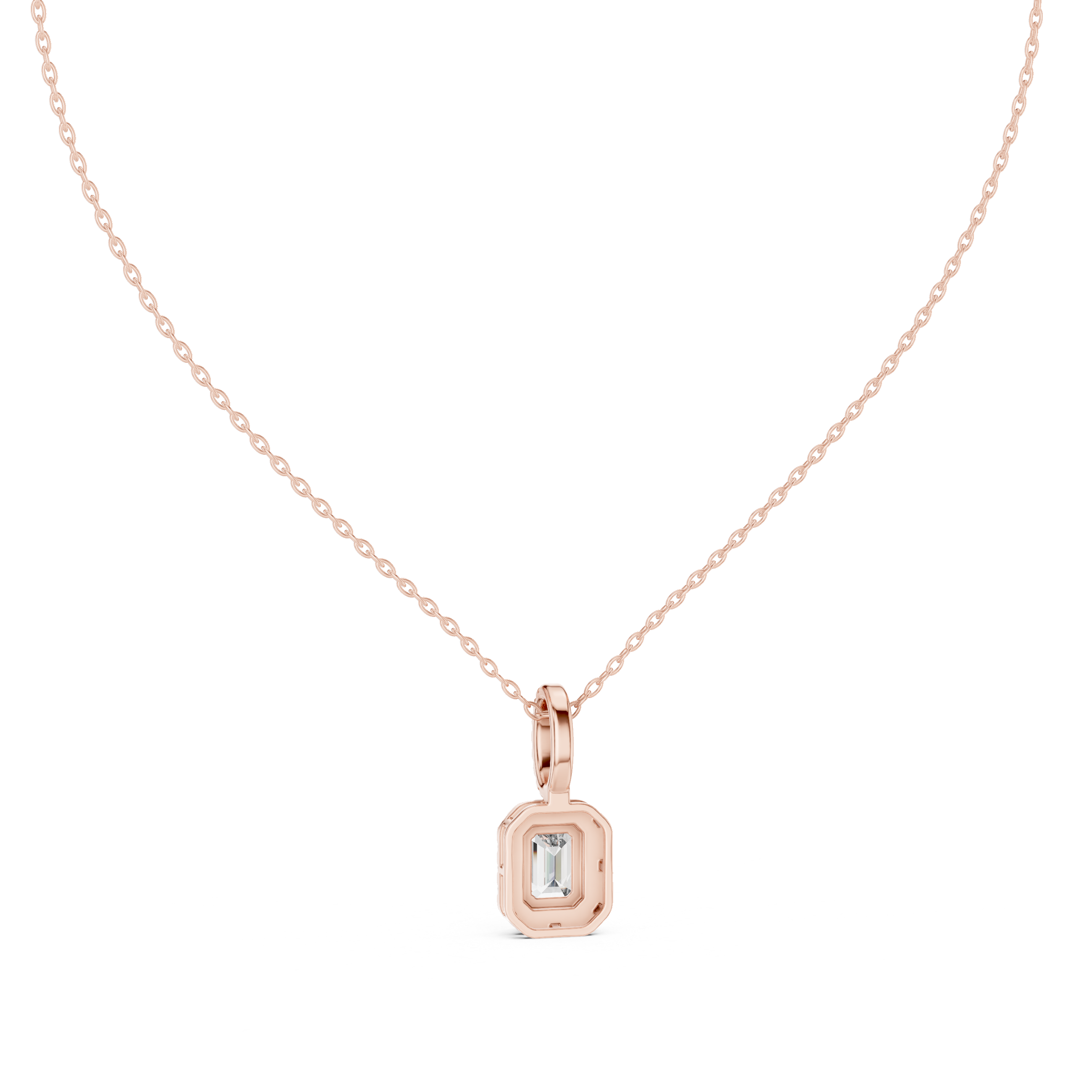 Muur Atelier Solid Gold Emerald Cut Diamond Halo Pendant