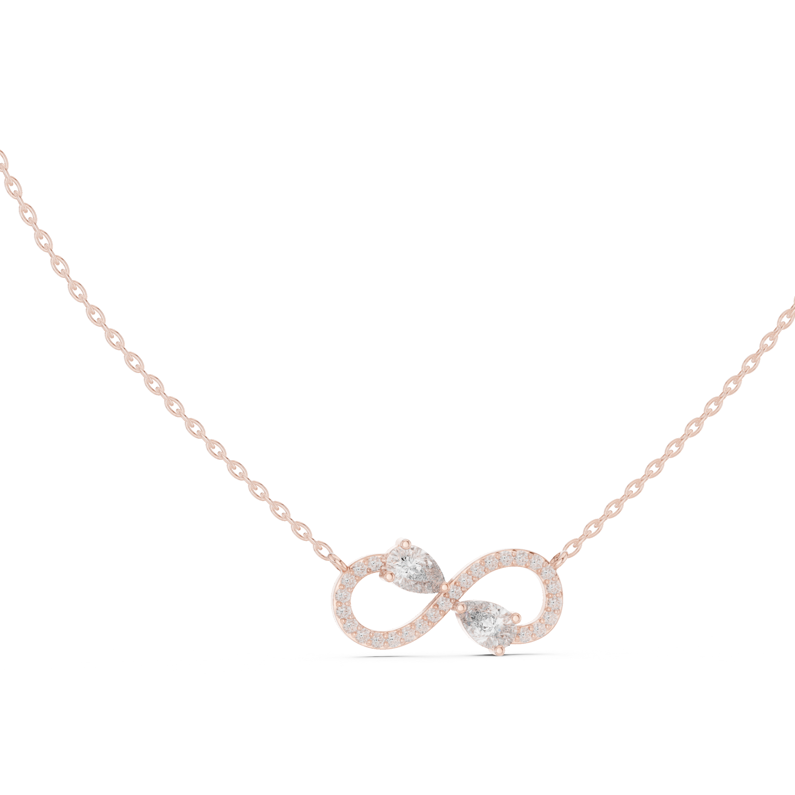Muur Atelier Solid Gold Two-Stone Pear Diamond Infinity Pendant