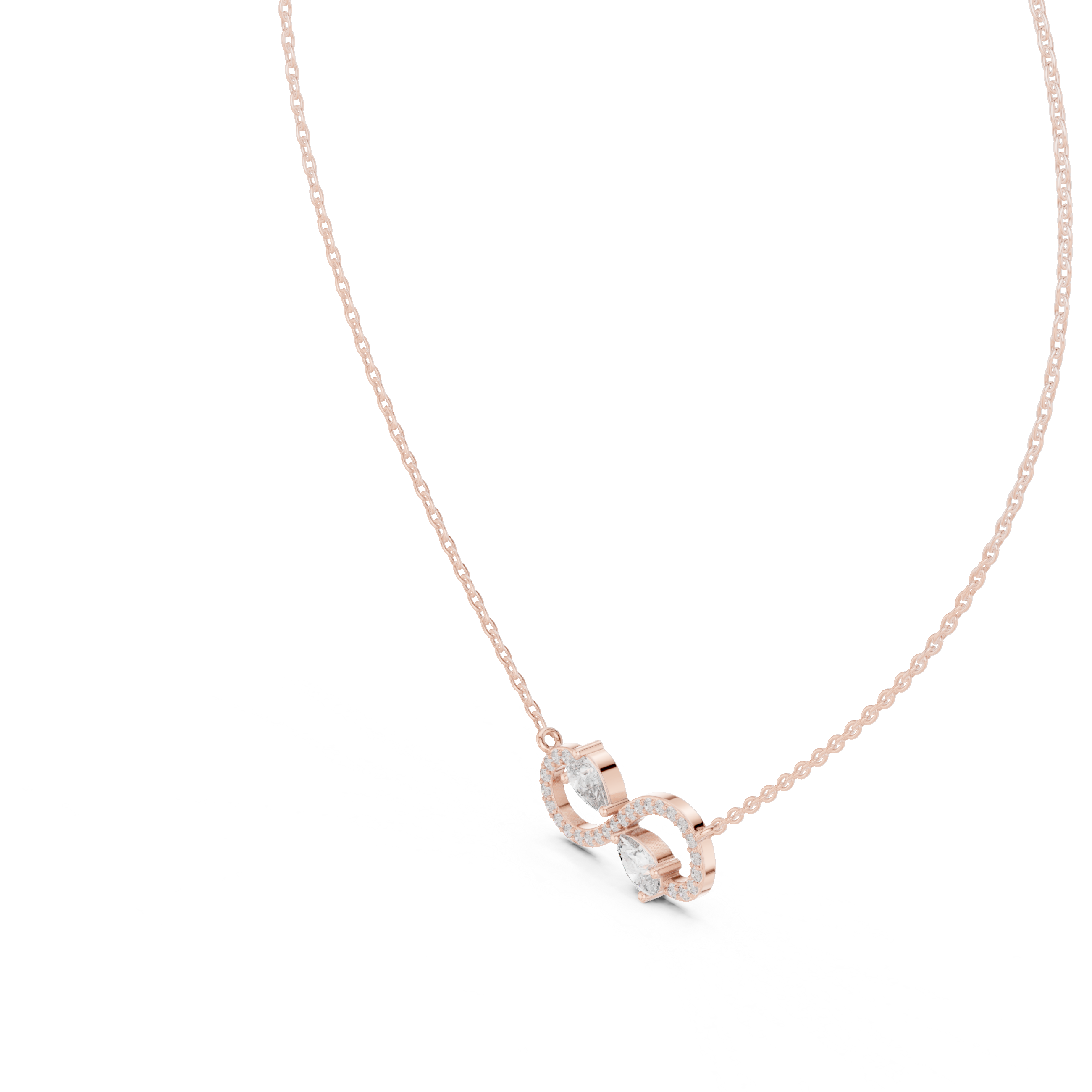 Muur Atelier Solid Gold Two-Stone Pear Diamond Infinity Pendant