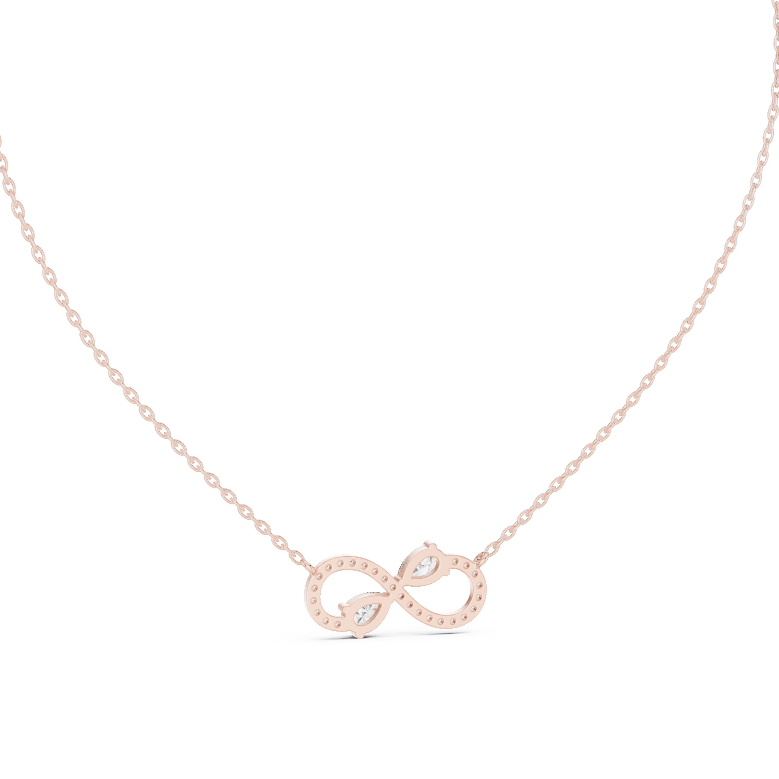 Muur Atelier Solid Gold Two-Stone Pear Diamond Infinity Pendant