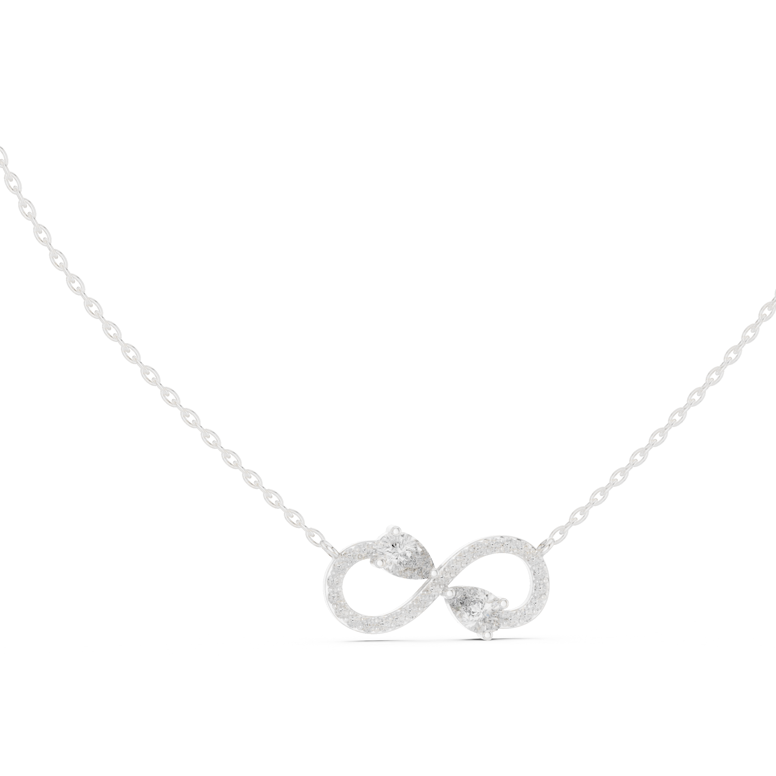 Muur Atelier Solid Gold Two-Stone Pear Diamond Infinity Pendant