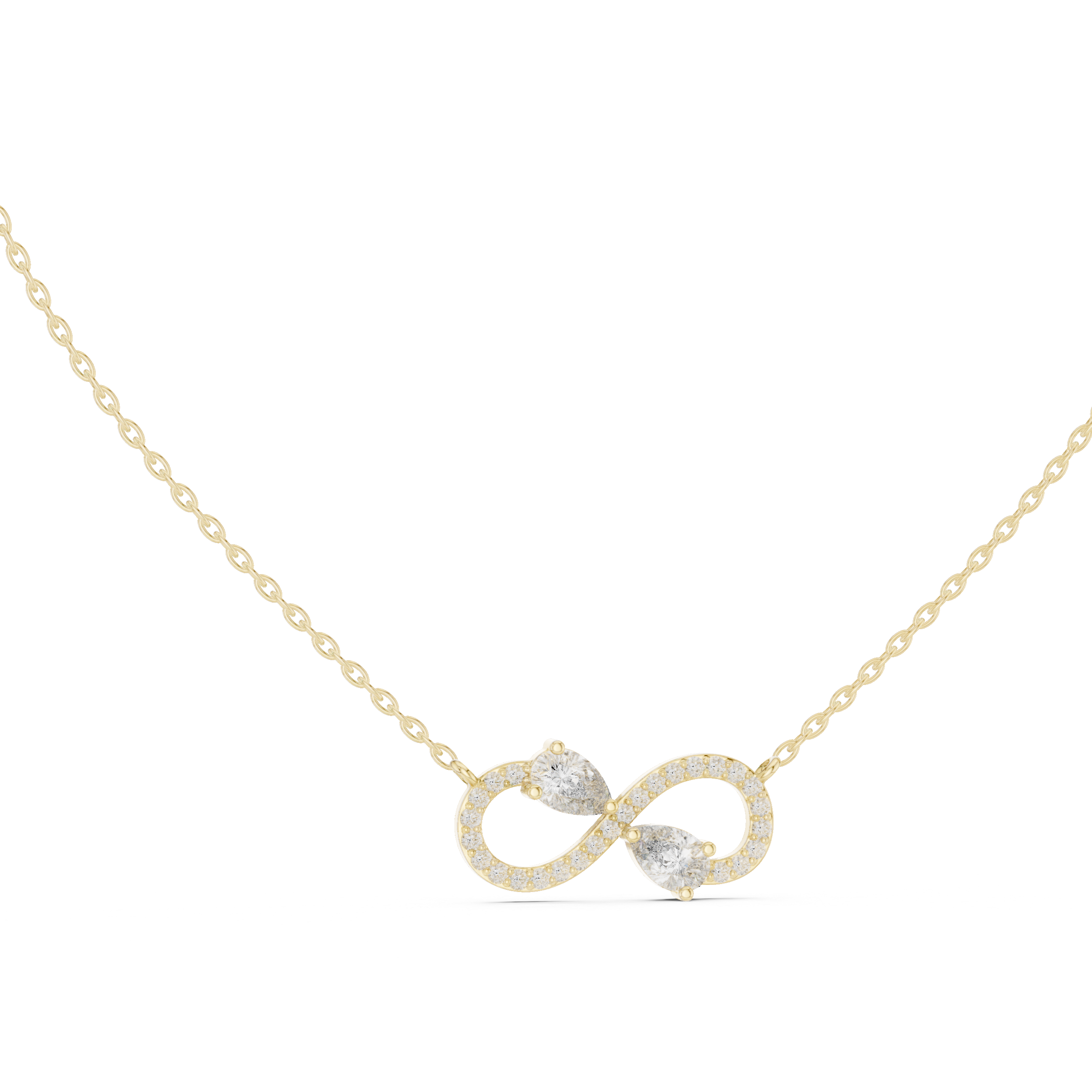 Muur Atelier Solid Gold Two-Stone Pear Diamond Infinity Pendant