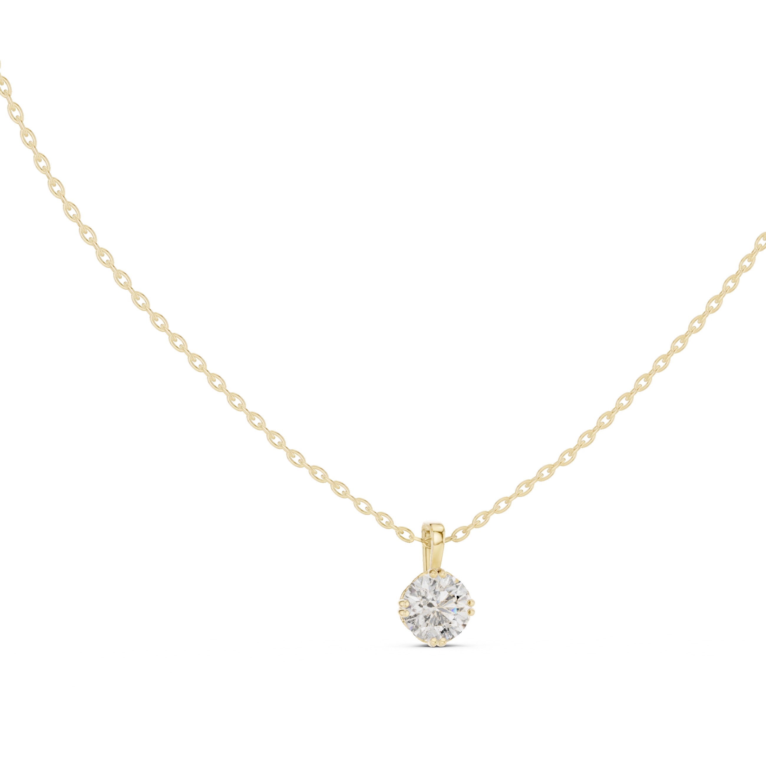 Muur Atelier Solid Gold 1-Carat Round Diamond Solitaire Collet Pendant