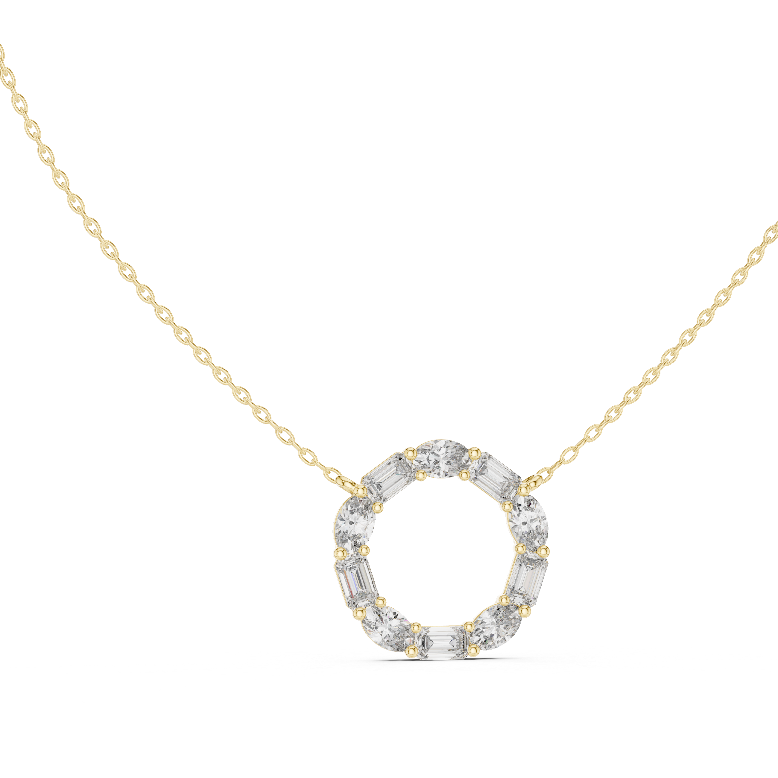 The Zollikon Necklace - Mixed Cut Diamond Wreath Pendant