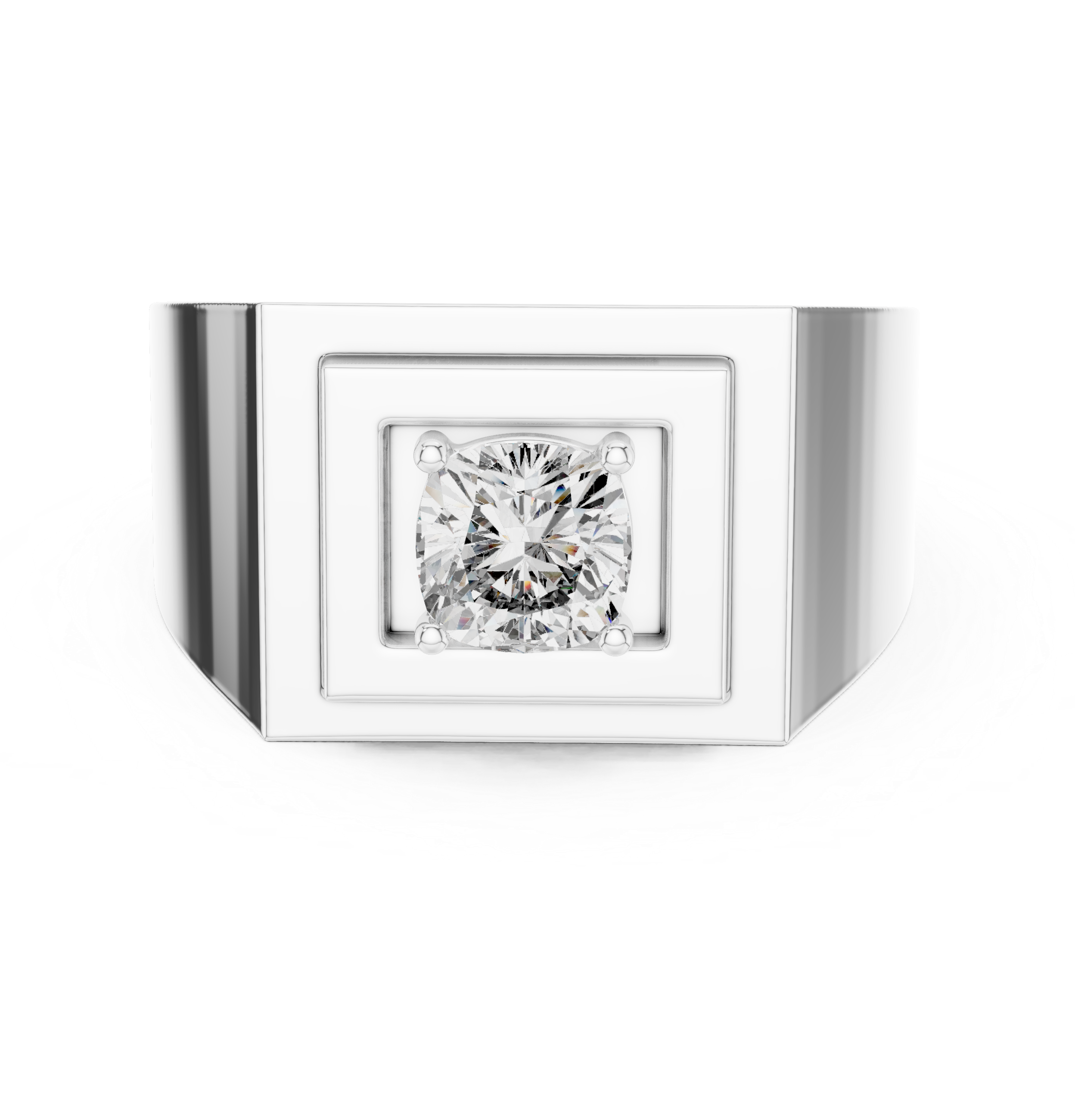 The Sandefjord Ring - Cushion Cut Solitaire Men's Signet Ring